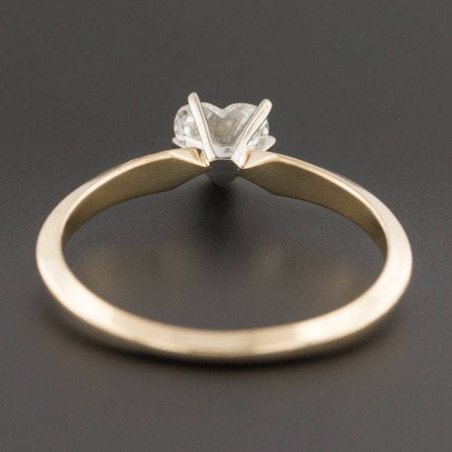 Heart Shaped Diamond Ring | Vintage 14k Gold &amp; Diamond Ring - Trademark Antiques