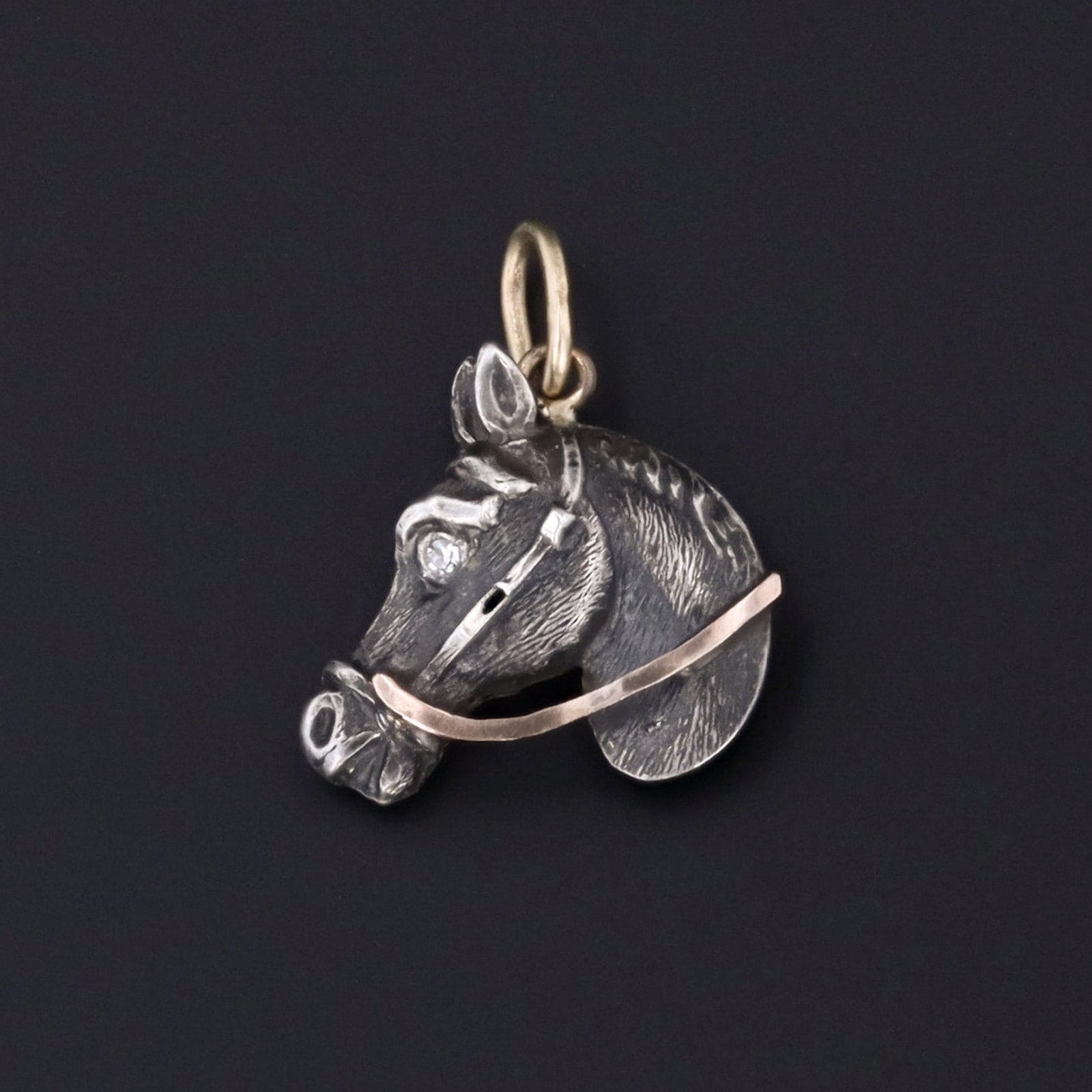 Horse Charm | Silver & Gold Horse Charm - Trademark Antiques