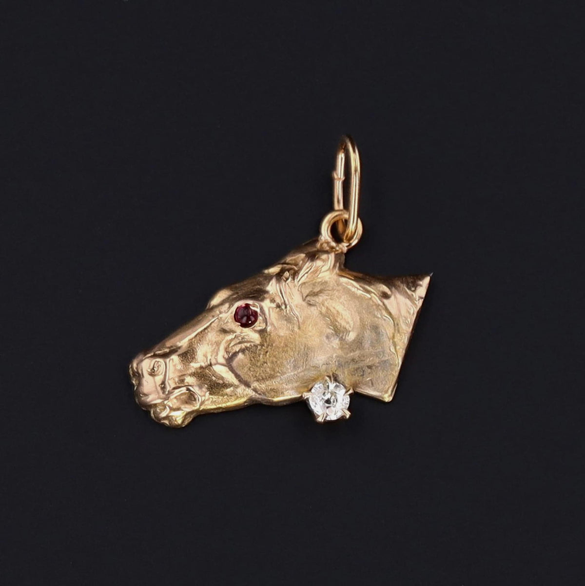 Horse Head Charm or Pendant | 14k Gold Horse Charm - Trademark Antiques