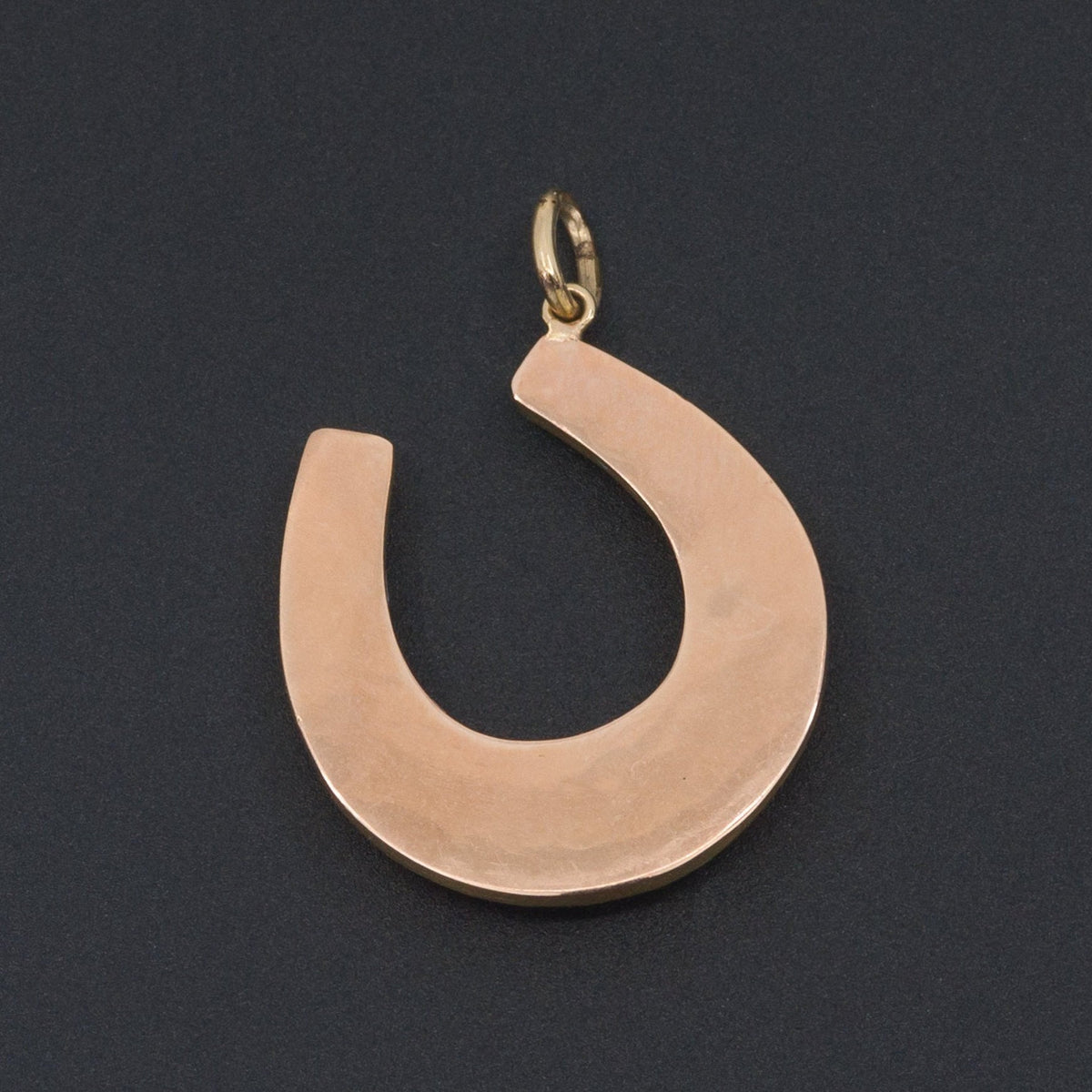 Horseshoe Charm | 14k Gold &amp; Coral Charm - Trademark Antiques
