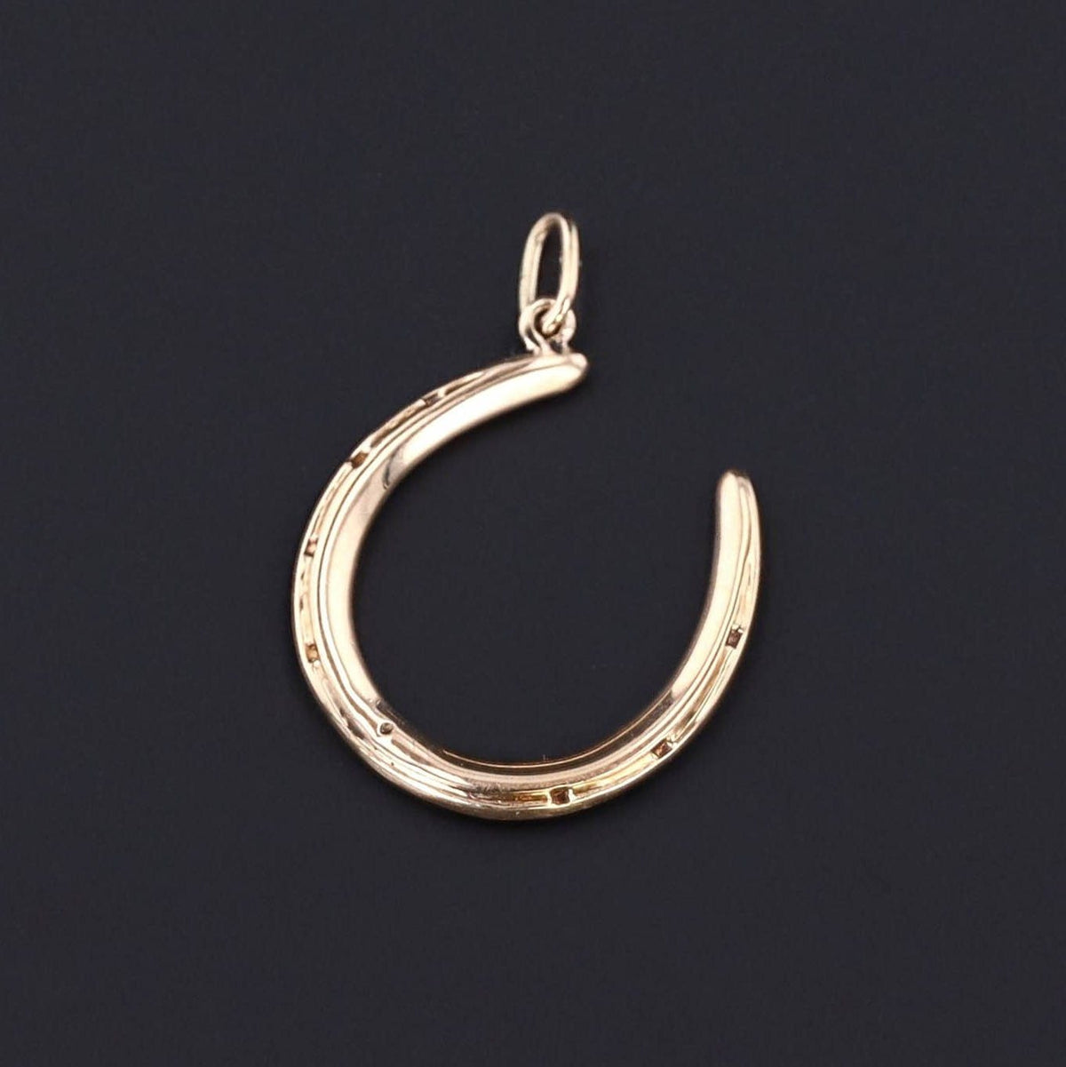 Horseshoe Pendant | 14k Gold &amp; Pearl Horseshoe Pendant - Trademark Antiques