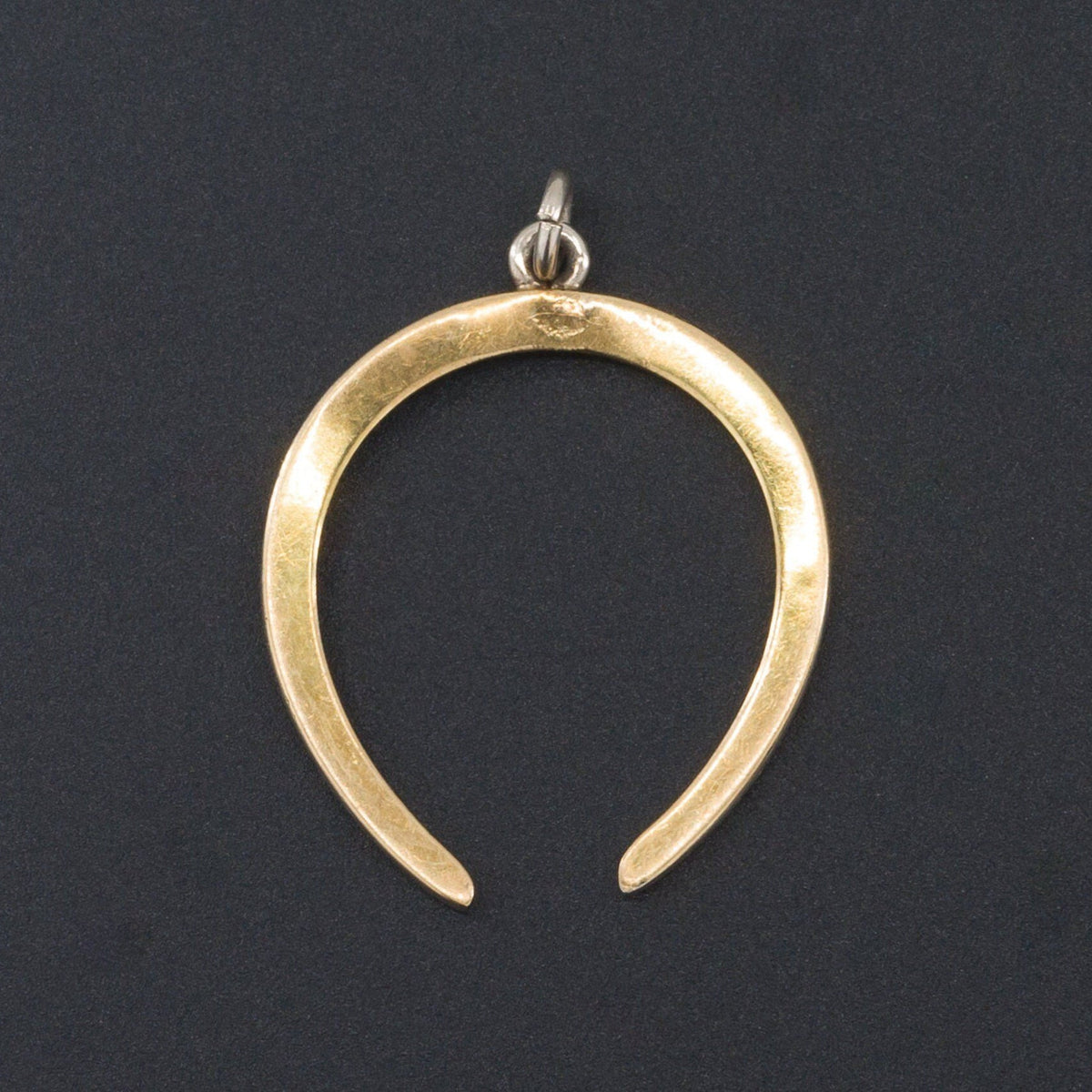 Horseshoe Pendant | Platinum Topped 14k Gold Pendant - Trademark Antiques
