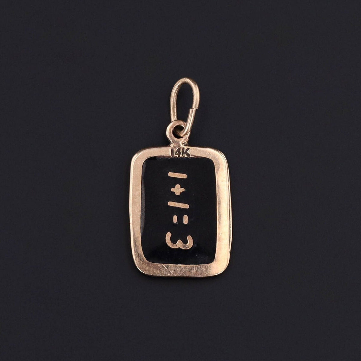 I Love You Pendant | 14k Gold &amp; Enamel Charm - Trademark Antiques
