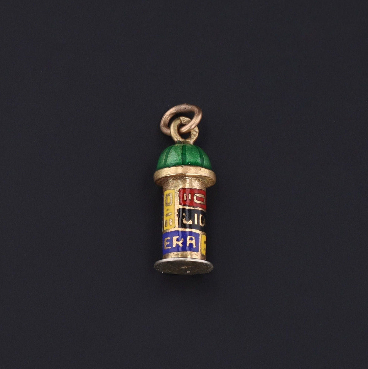 Iconic Parisian Morris Column Charm | 14k Gold Charm - Trademark Antiques