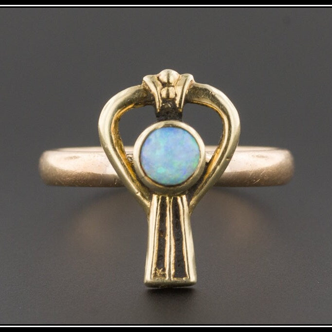 Opal Stickpin Conversion Ring | Antique Opal Stickpin Ring 