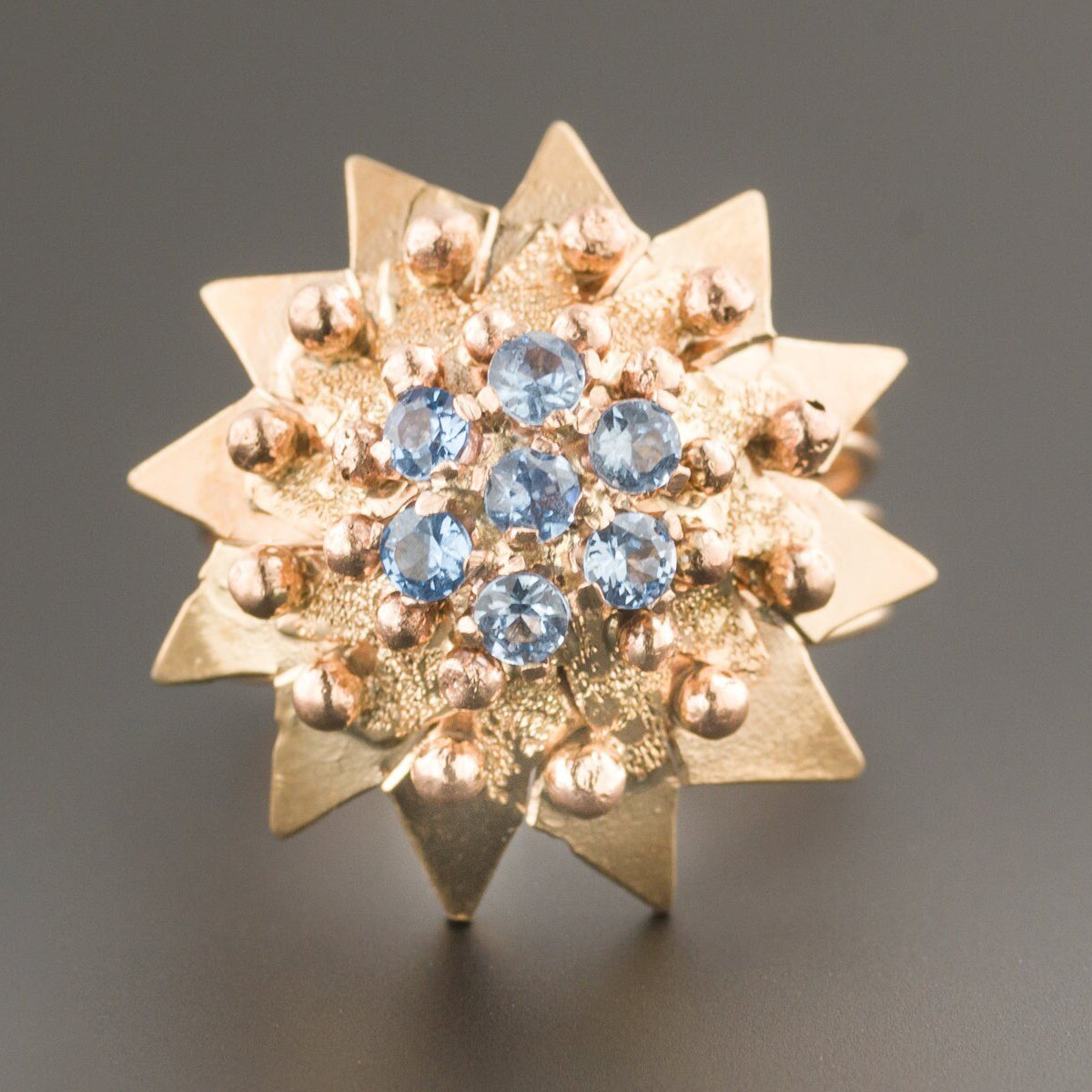 Vintage Star Ring | Blue Spinel Star Ring 