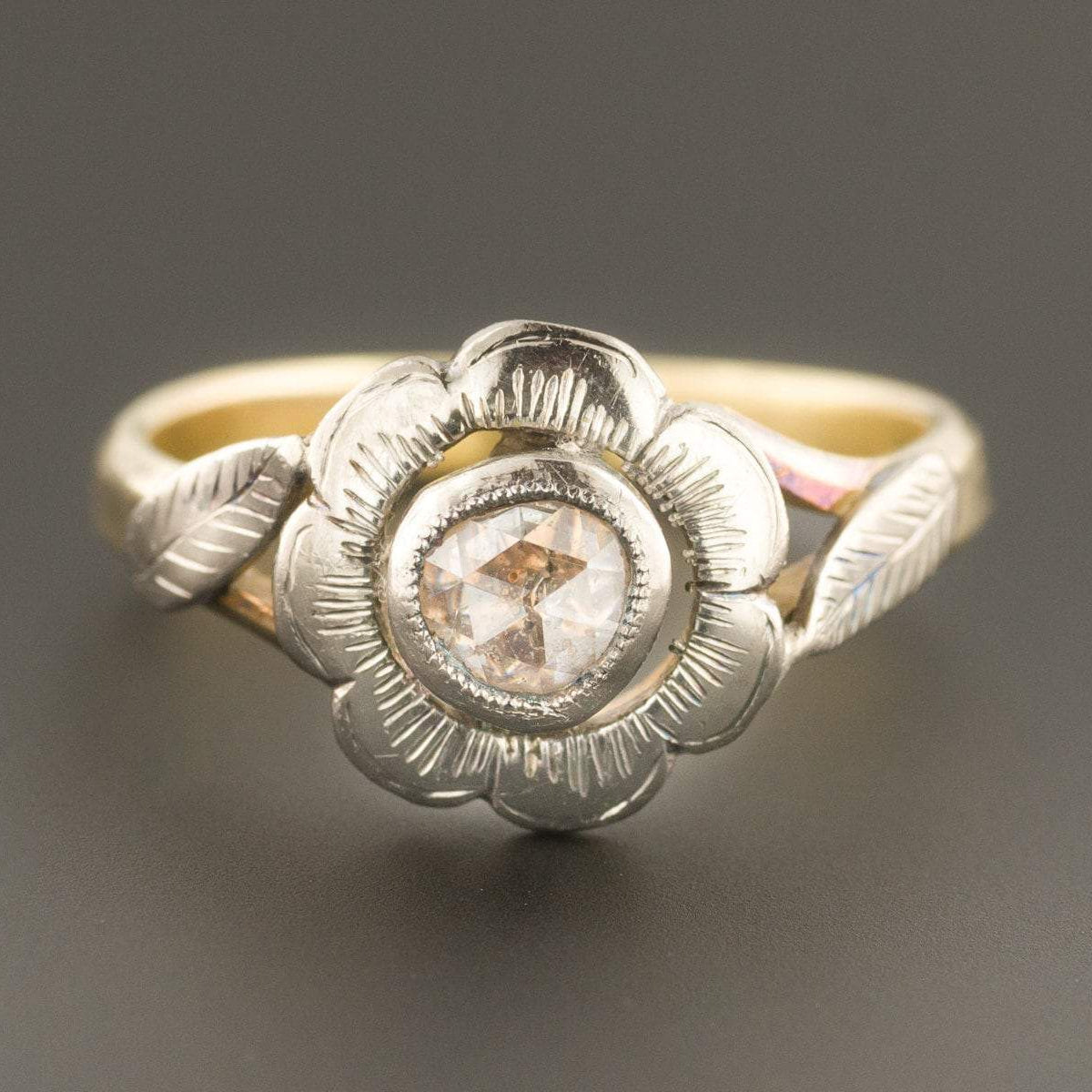 Diamond Flower Ring | Rose Cut Diamond Ring 