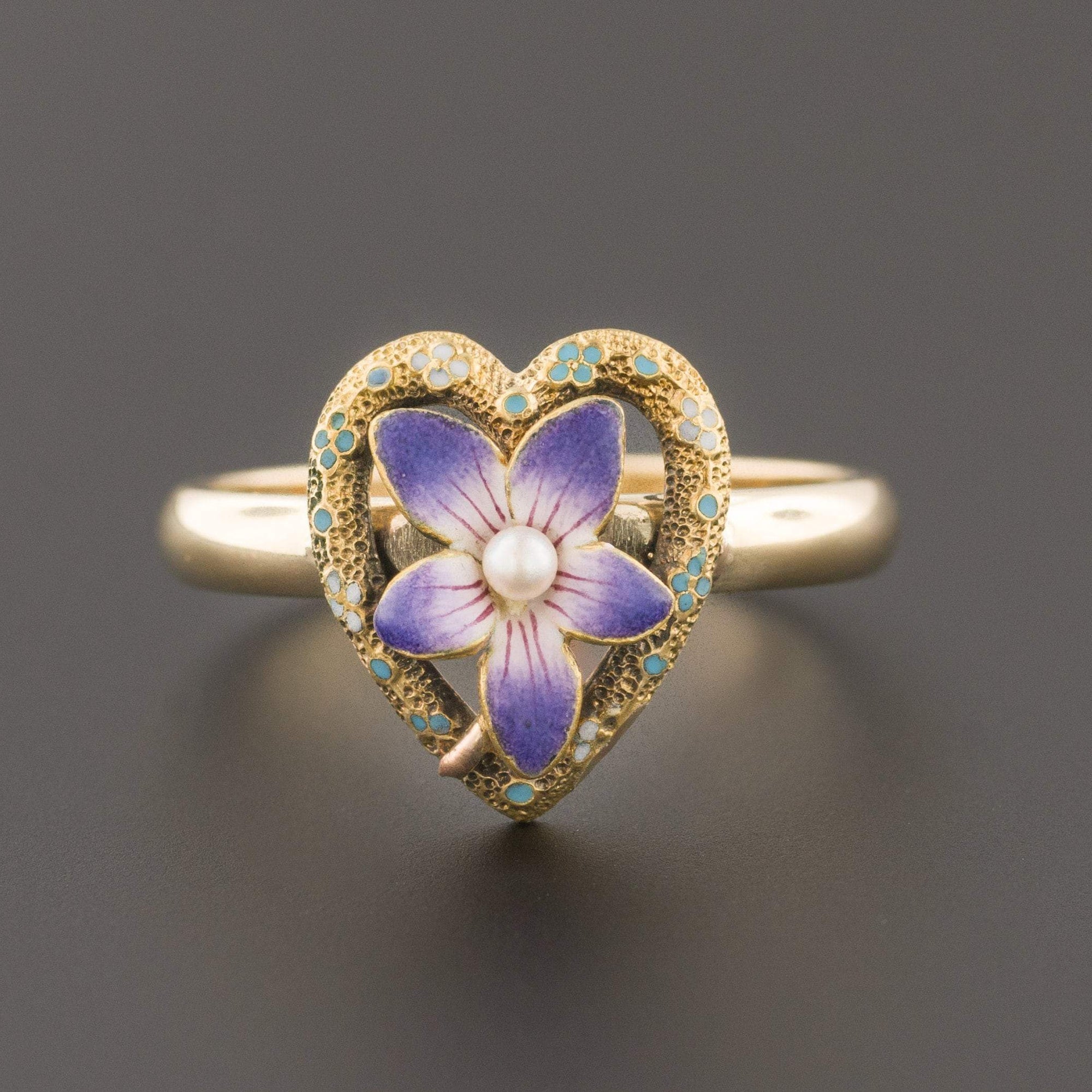 Violet Heart Ring | Pin Conversion Ring 