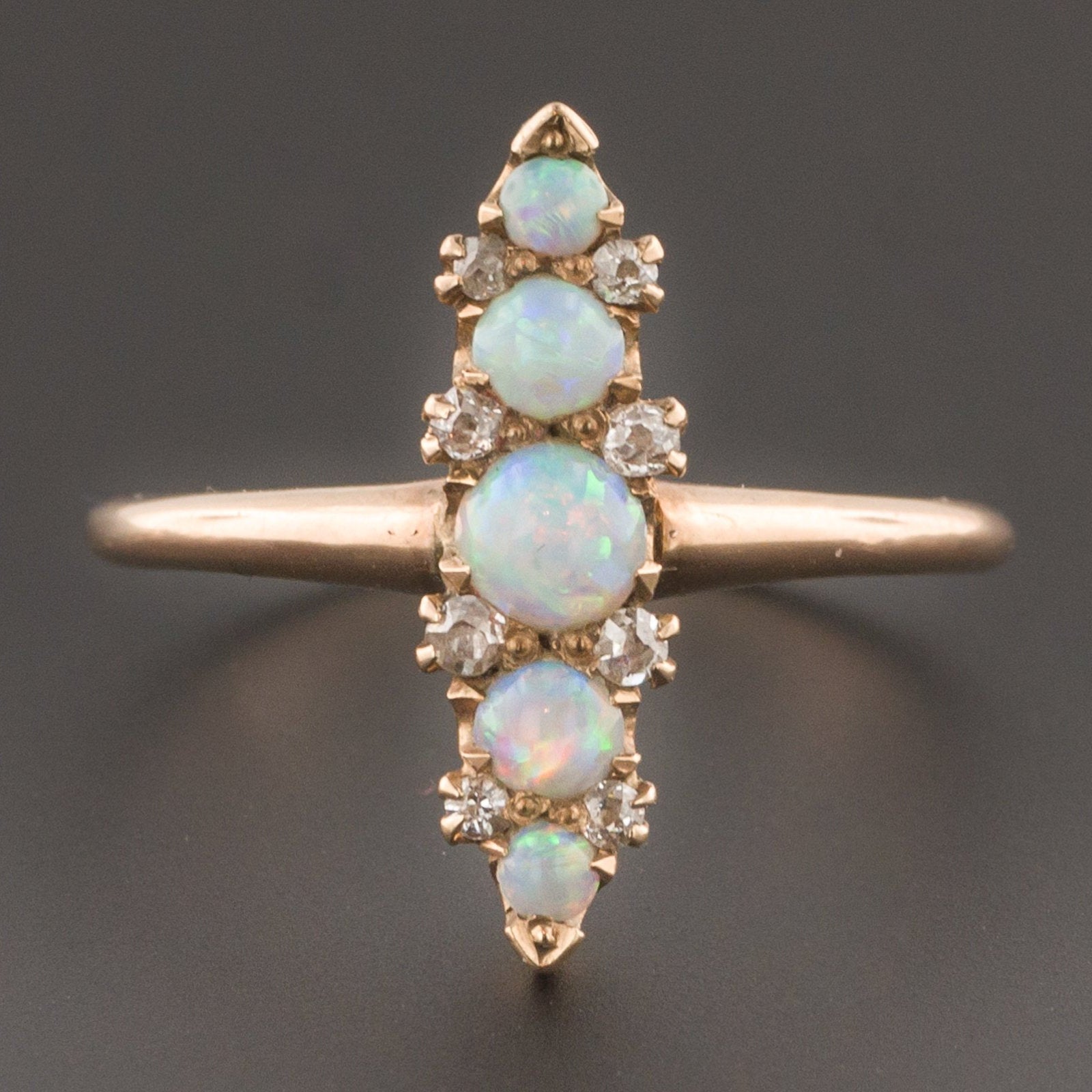 Opal & Diamond Ring | Antique Opal Ring | 10k Gold Ring | Antique Ring