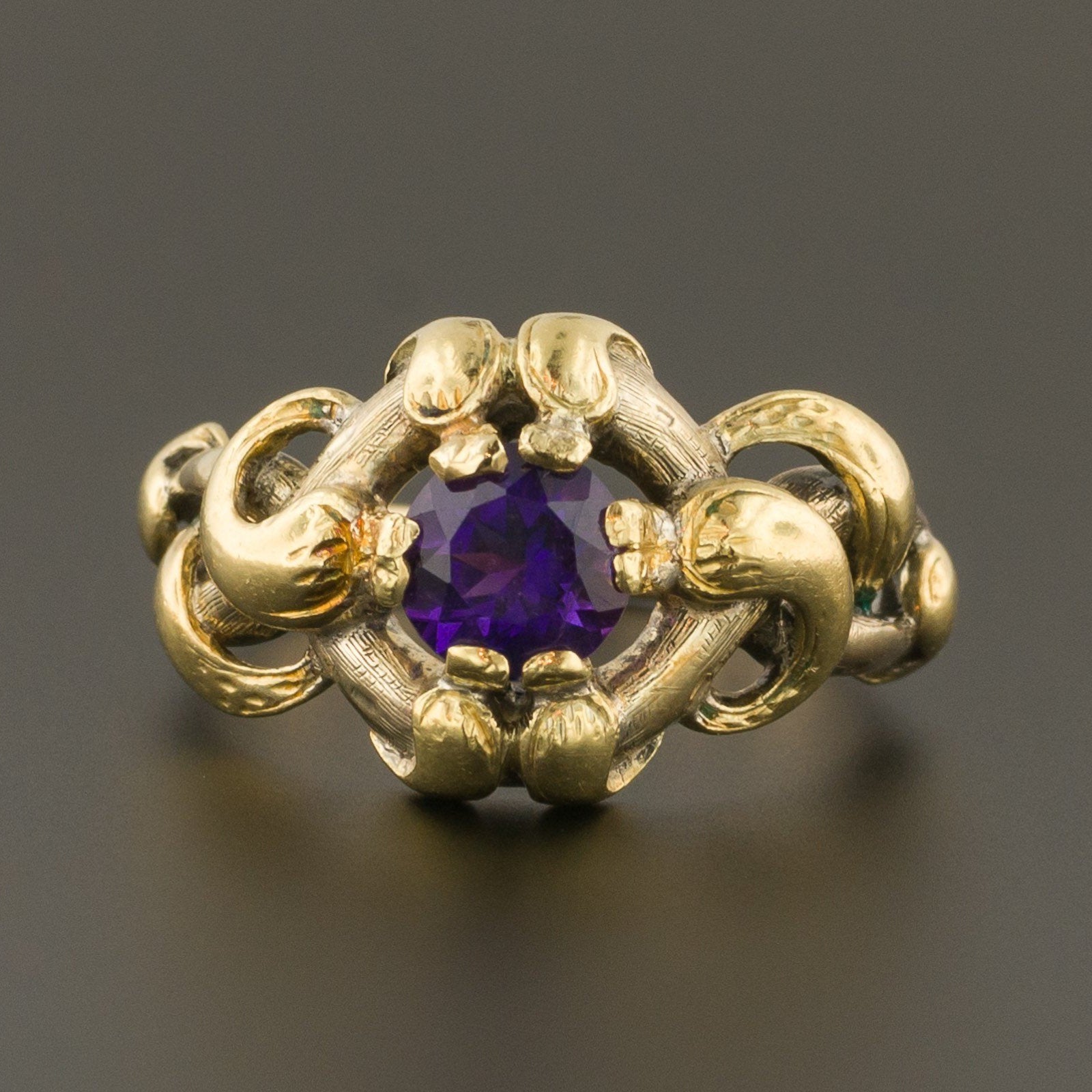 Snake Ring | Amethyst Snake Ring-Trademark Antiques