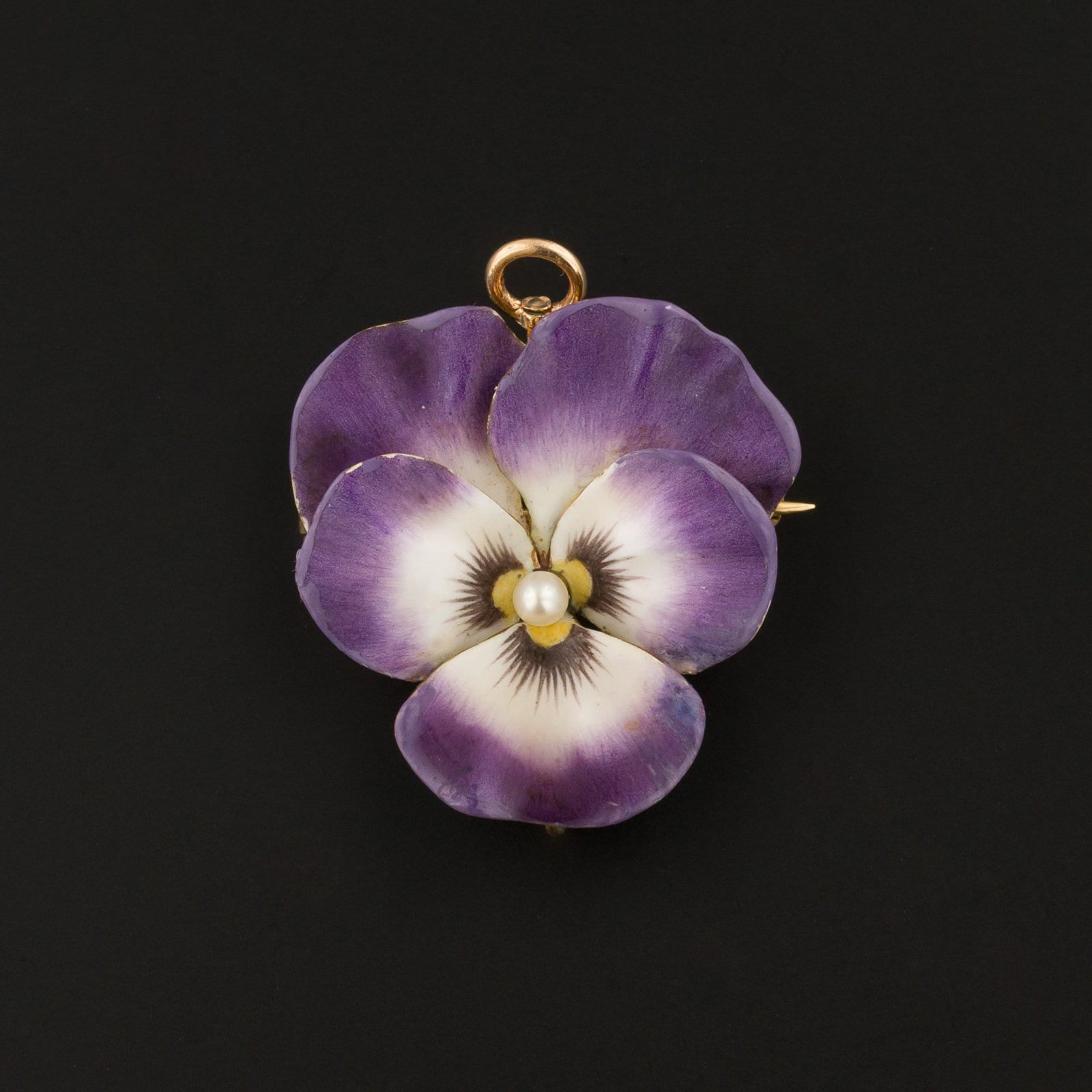 Pansy Brooch | Vintage Enamel Pansy 