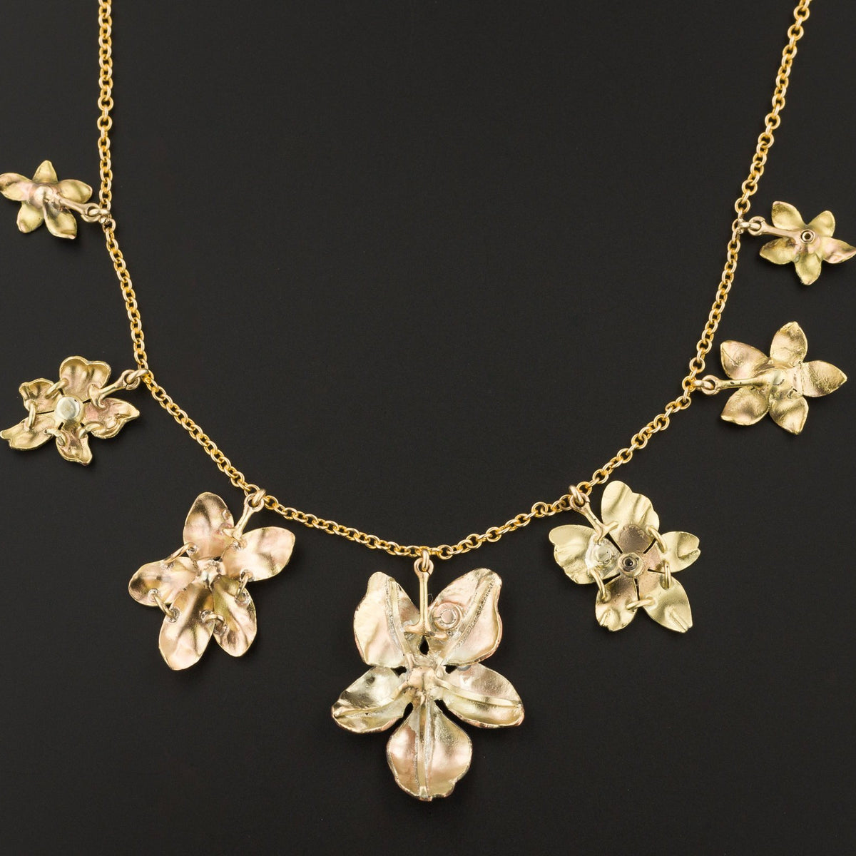 Antique Enamel Flower Necklace | Pin Conversion Necklace - Trademark ...