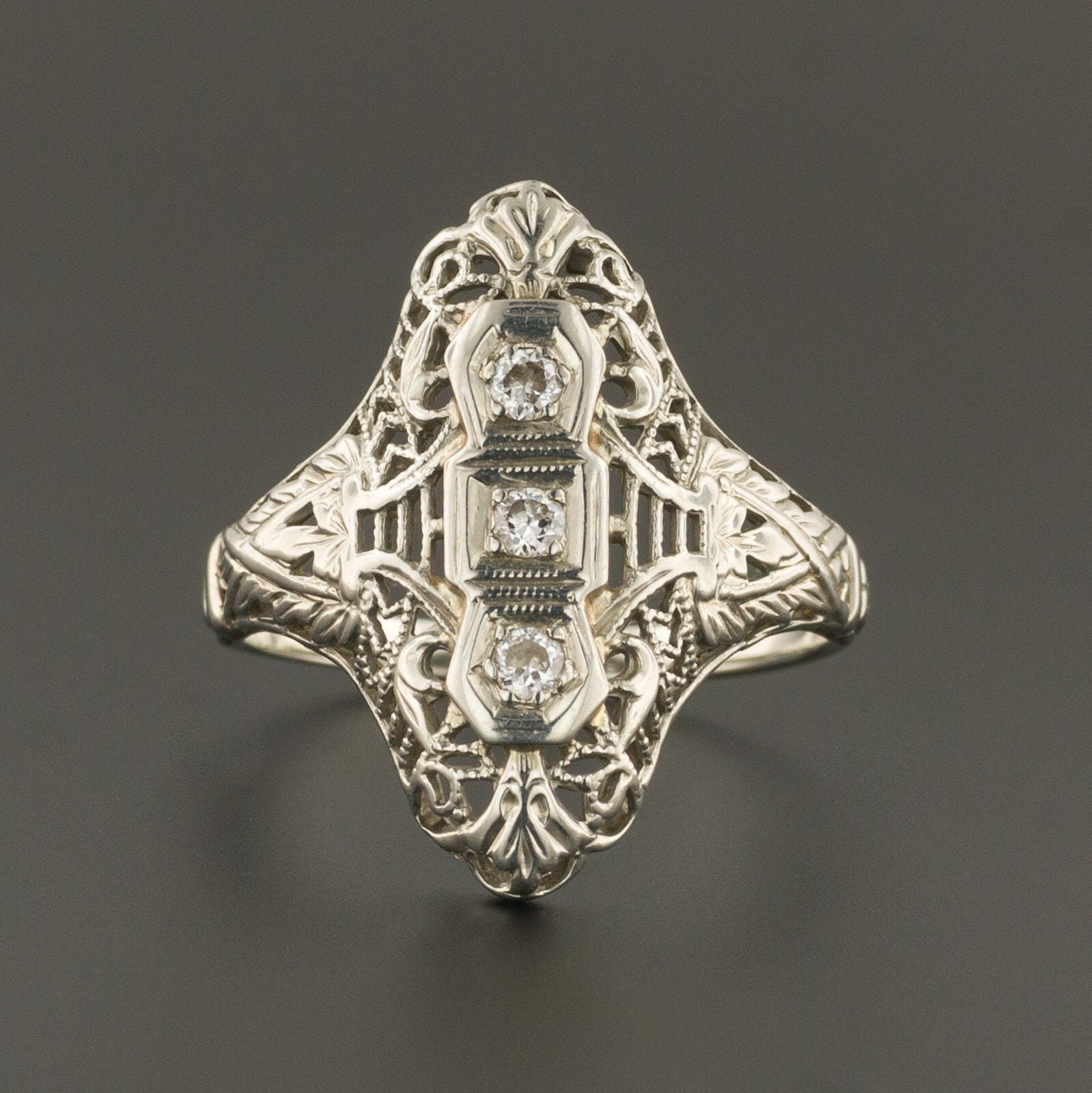Filigree Diamond Ring | Vintage Diamond Ring 