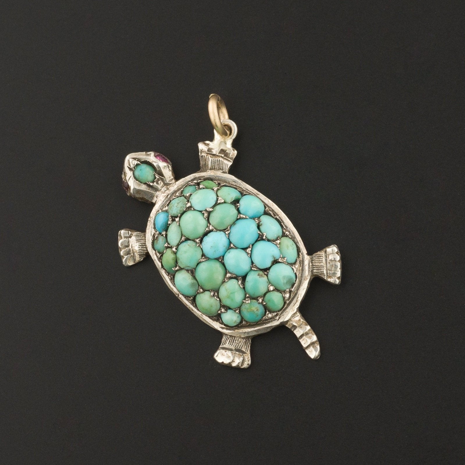 Turtle Pendant | Antique Turquoise Turtle-Trademark Antiques