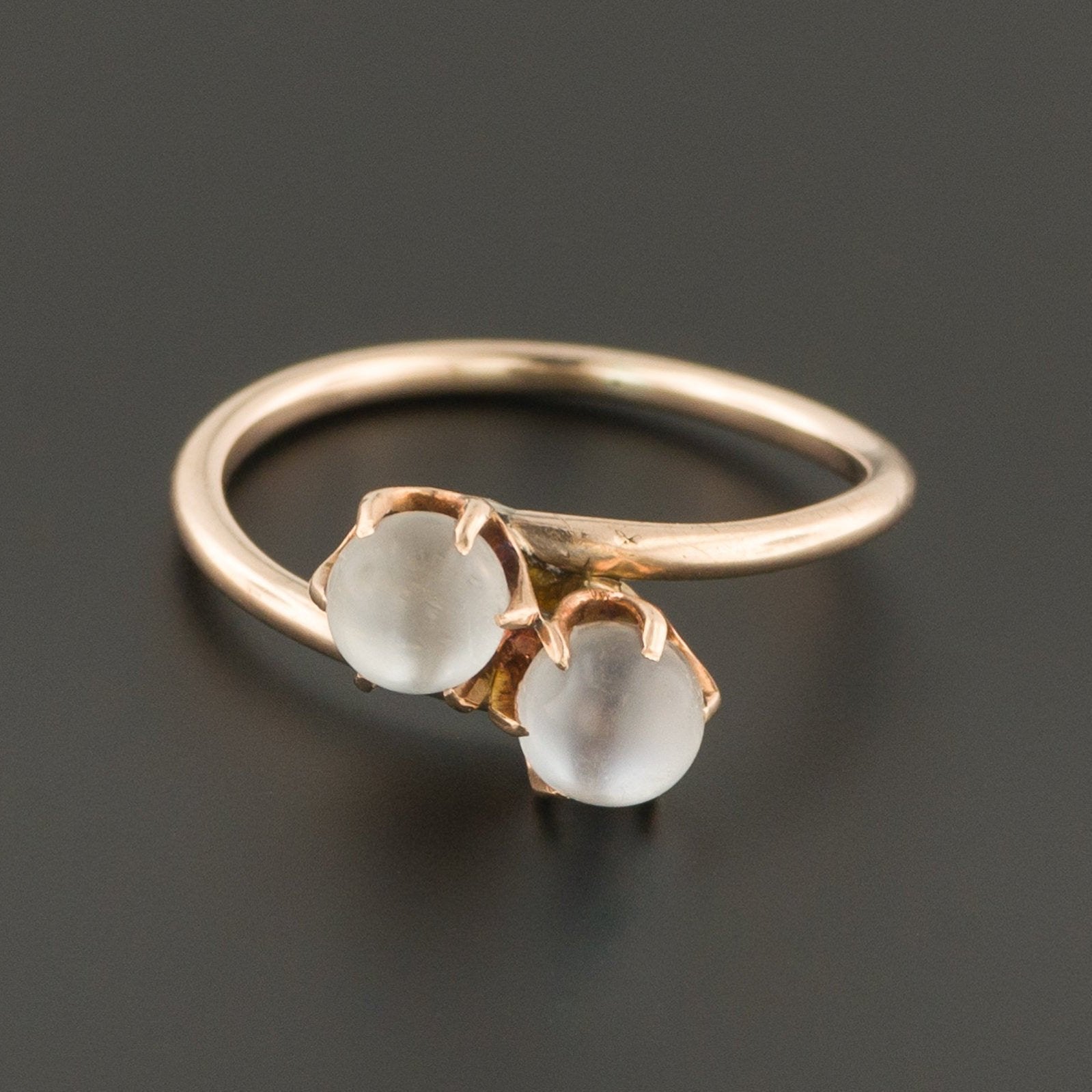 Moonstone Ring | 14k Gold Moonstone Ball Ring-Trademark Antiques