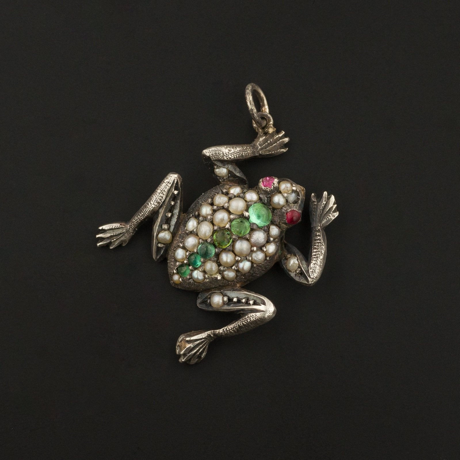 Silver Frog Pendant or Charm | Antique Pin Conversion-Trademark Antiques