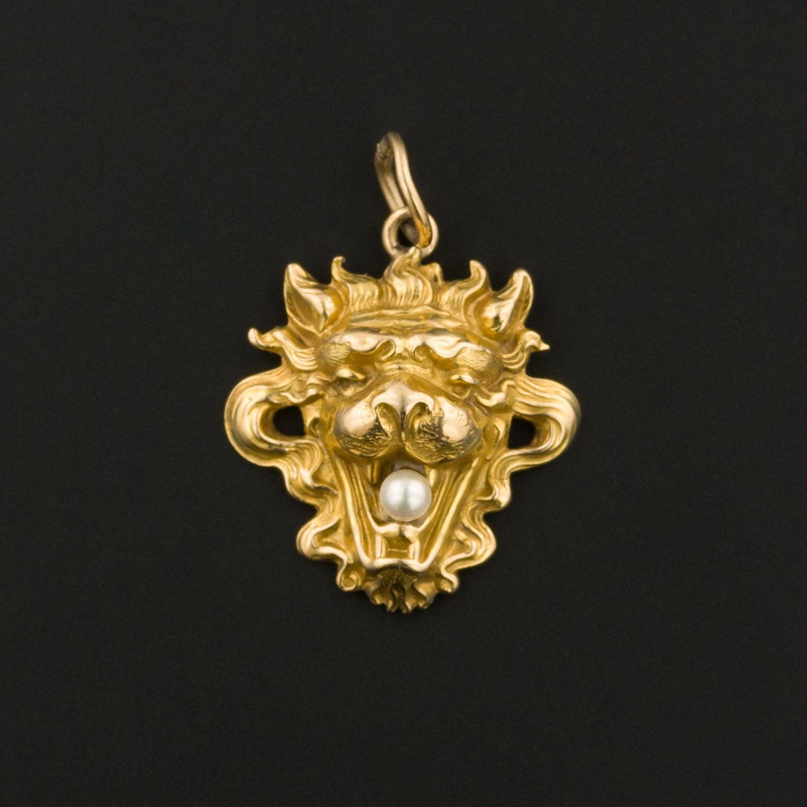 Antique Lion Charm | Pin Conversion-Trademark Antiques