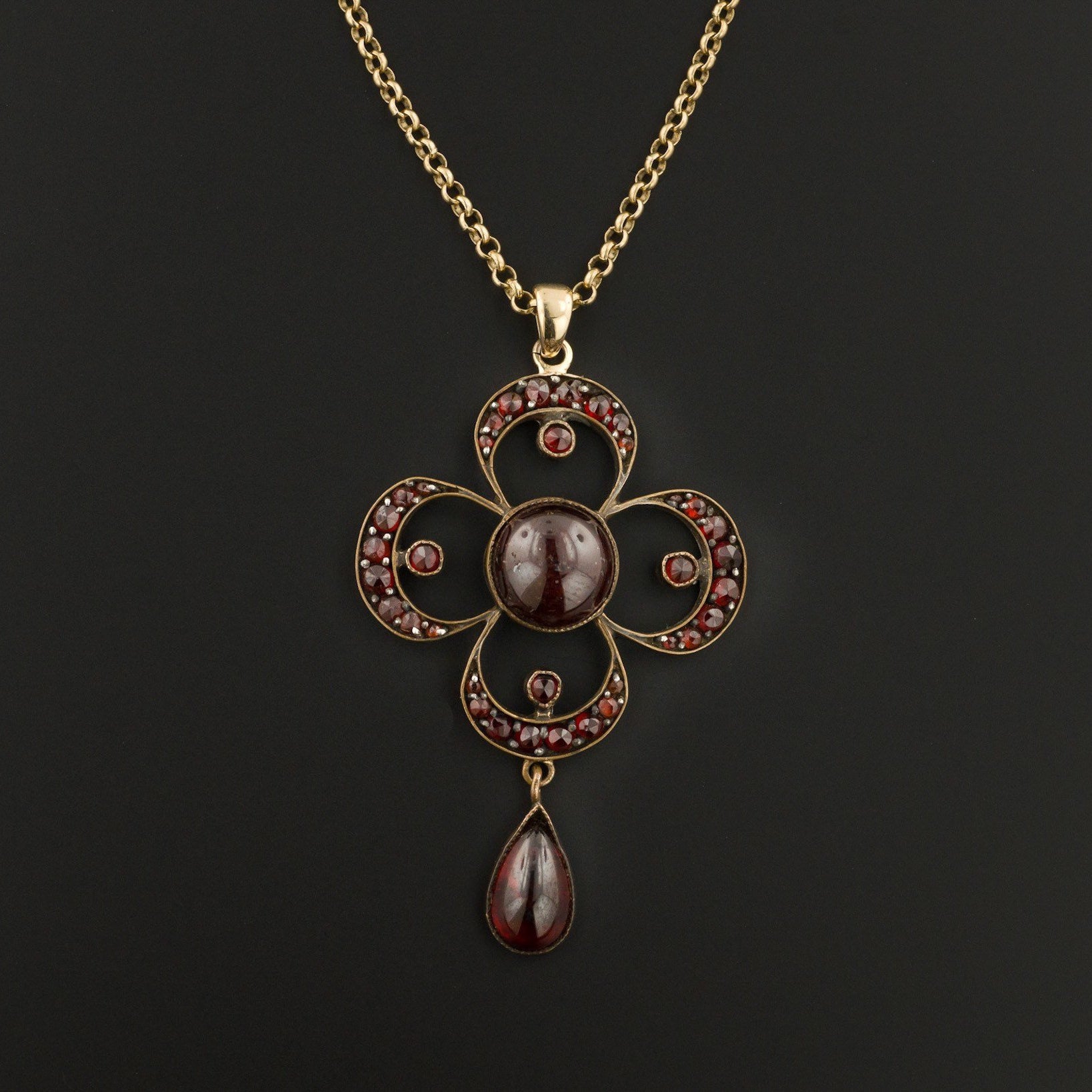 Garnet Pendant | Antique Garnet Pendant-Trademark Antiques