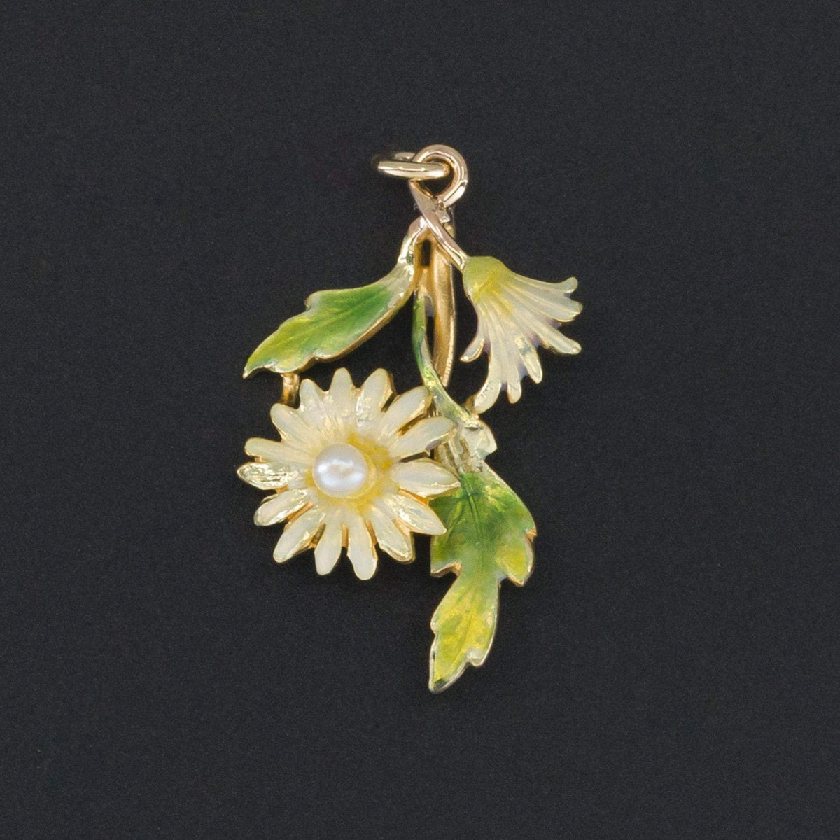 Enamel Flower Charm | 14k Gold Flower Charm - Trademark Antiques