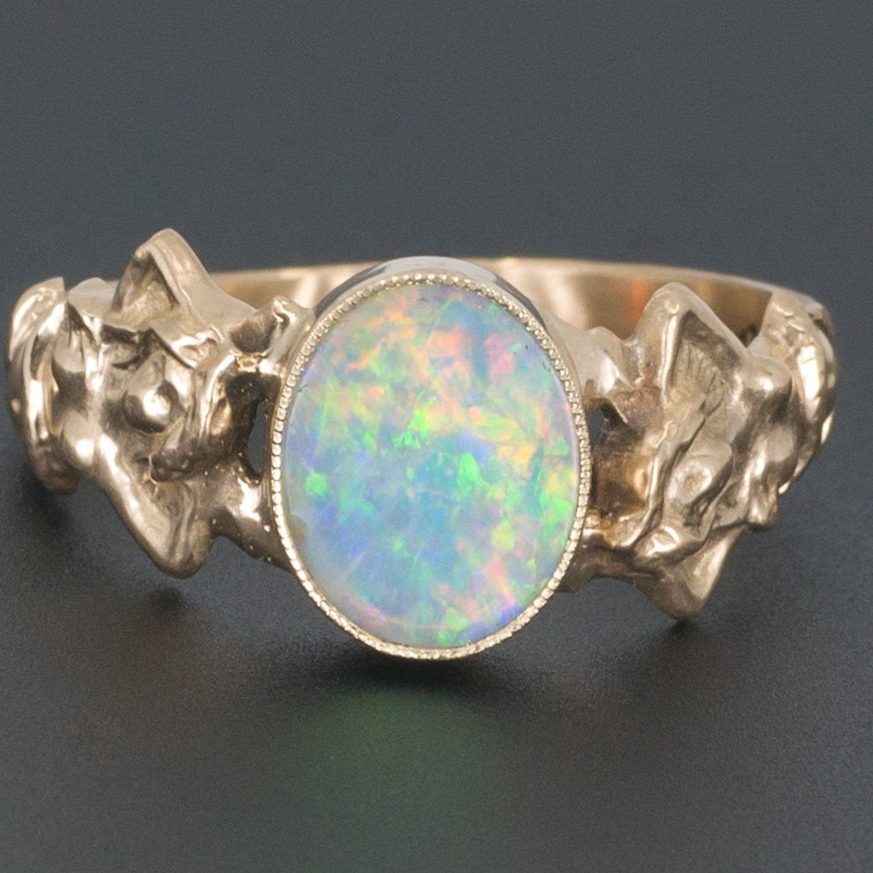 Opal Ring | 14k Gold Opal Woman Ring-Trademark Antiques