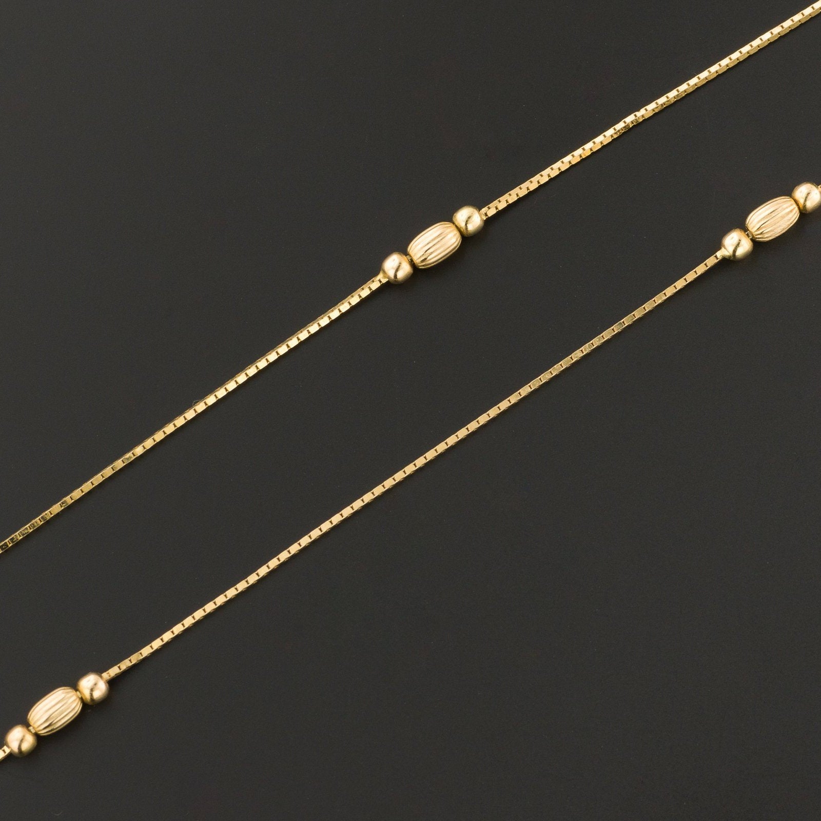 Vintage Gold Necklace | 14k Gold Bead Necklace-Trademark Antiques