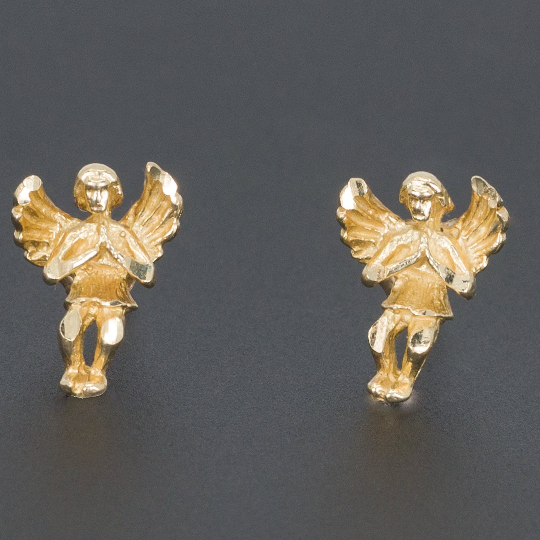 Vintage Cherub Earrings | Gold Cherub Earrings-Trademark Antiques