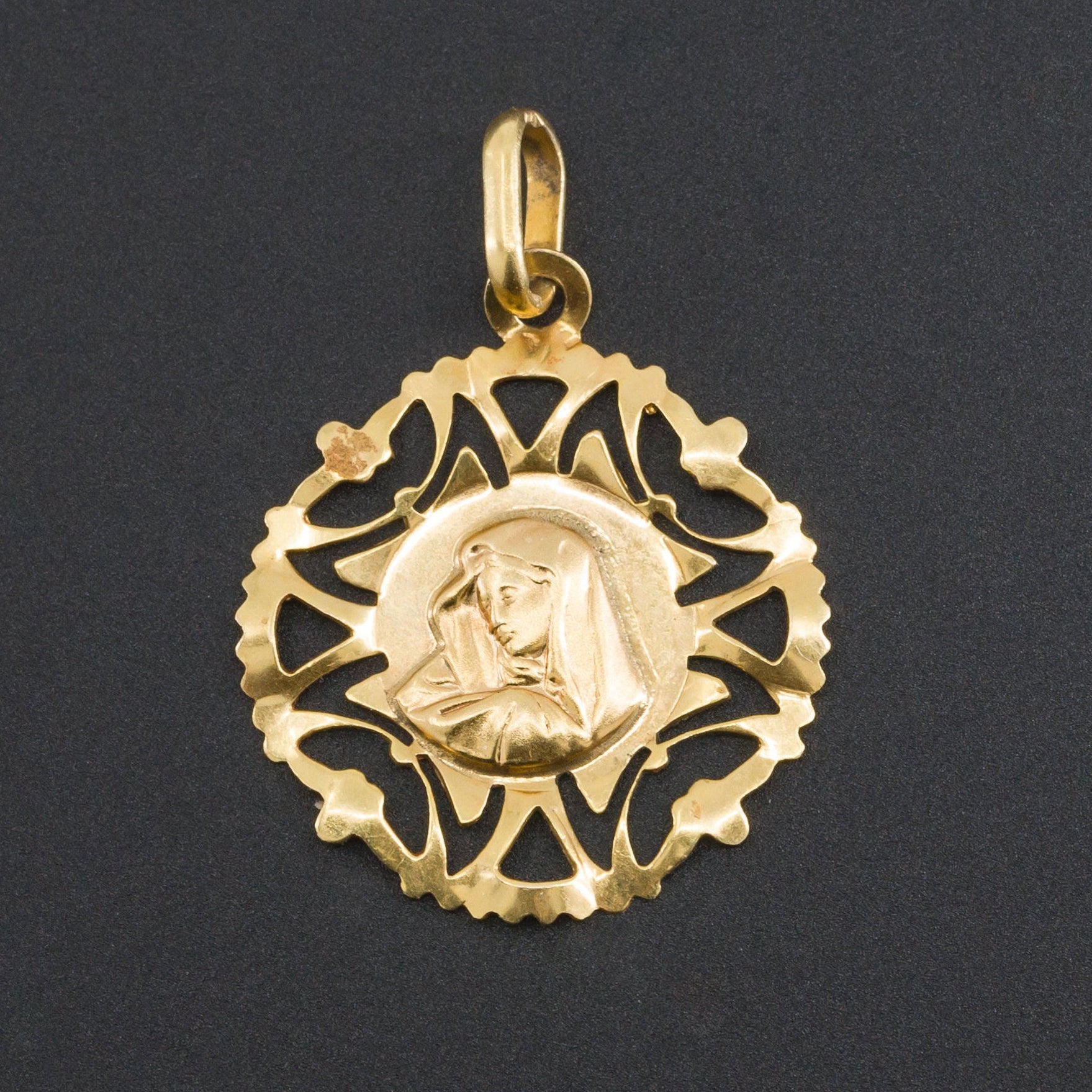 Mother Mary Pendant | 14k Gold Pendant-Trademark Antiques