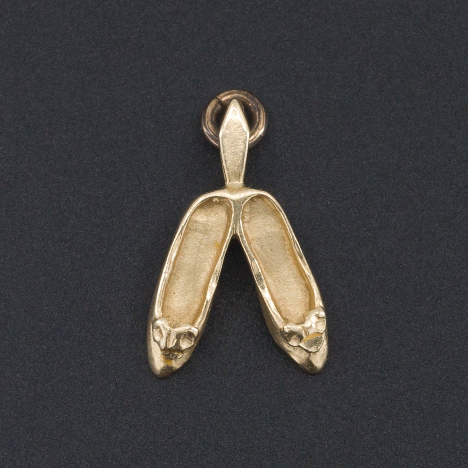 Ballet Slippers Charm | 14k Gold Shoes Charm-Trademark Antiques