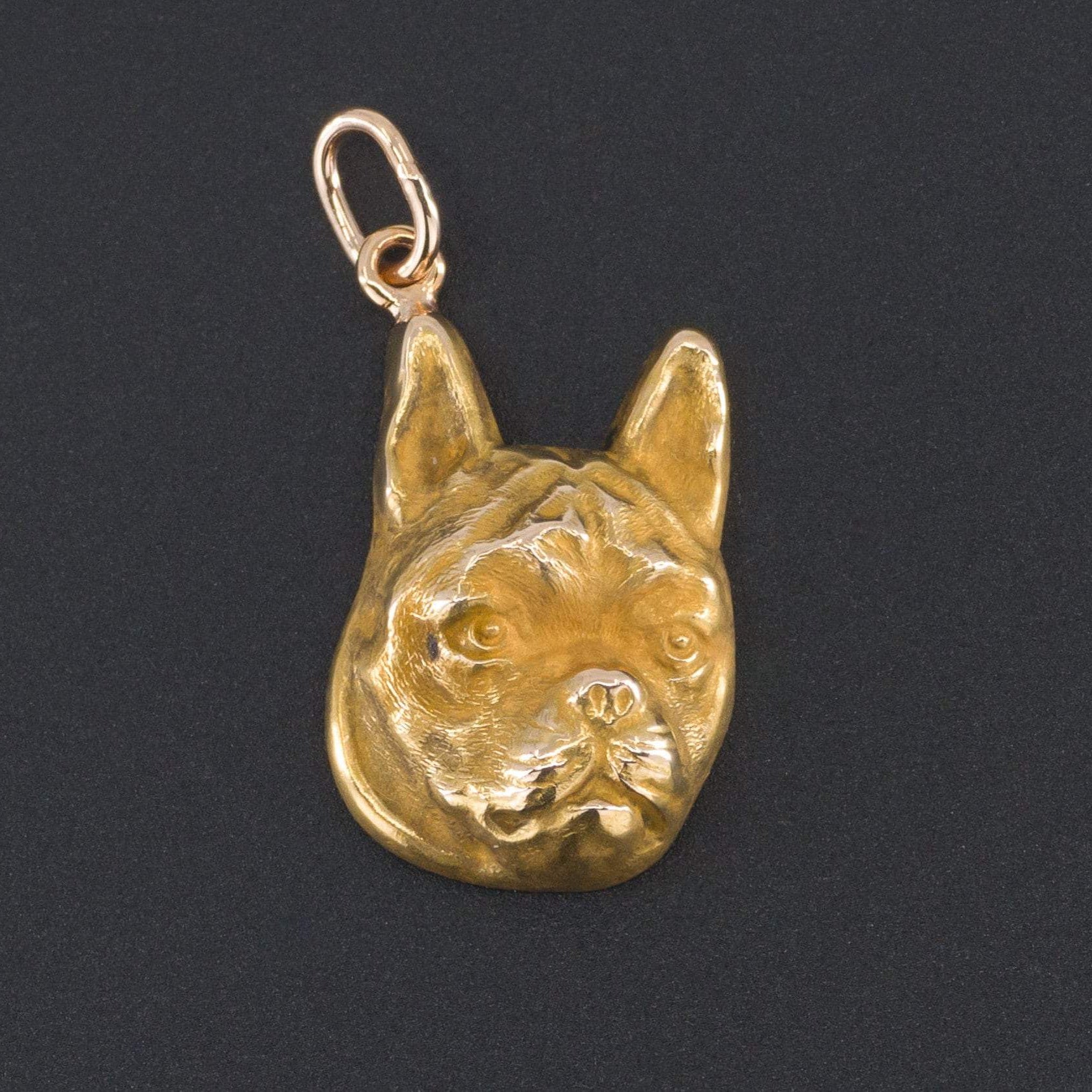 Boston Terrier Charm | 14k Gold Dog Charm 