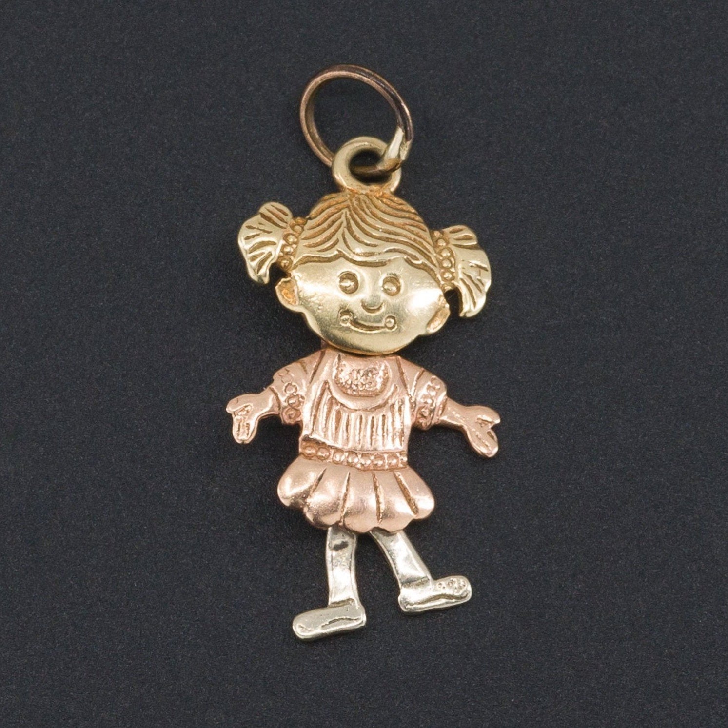 Vintage Doll Charm | 14k Gold Charm-Trademark Antiques