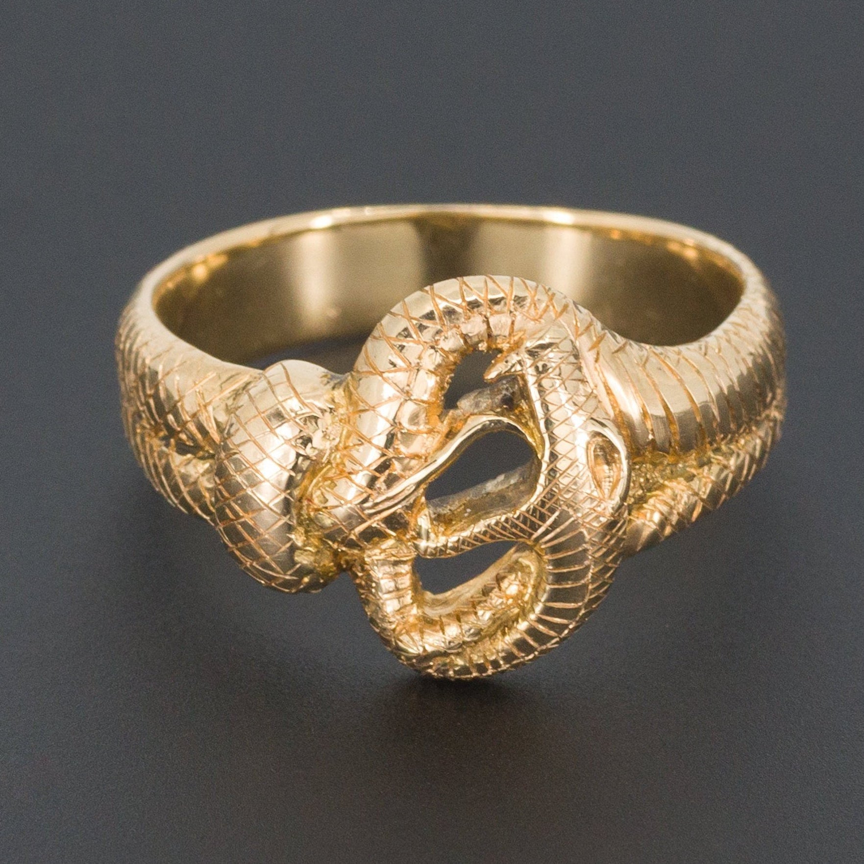 Snake Ring | 14k Gold Snake Ring-Trademark Antiques