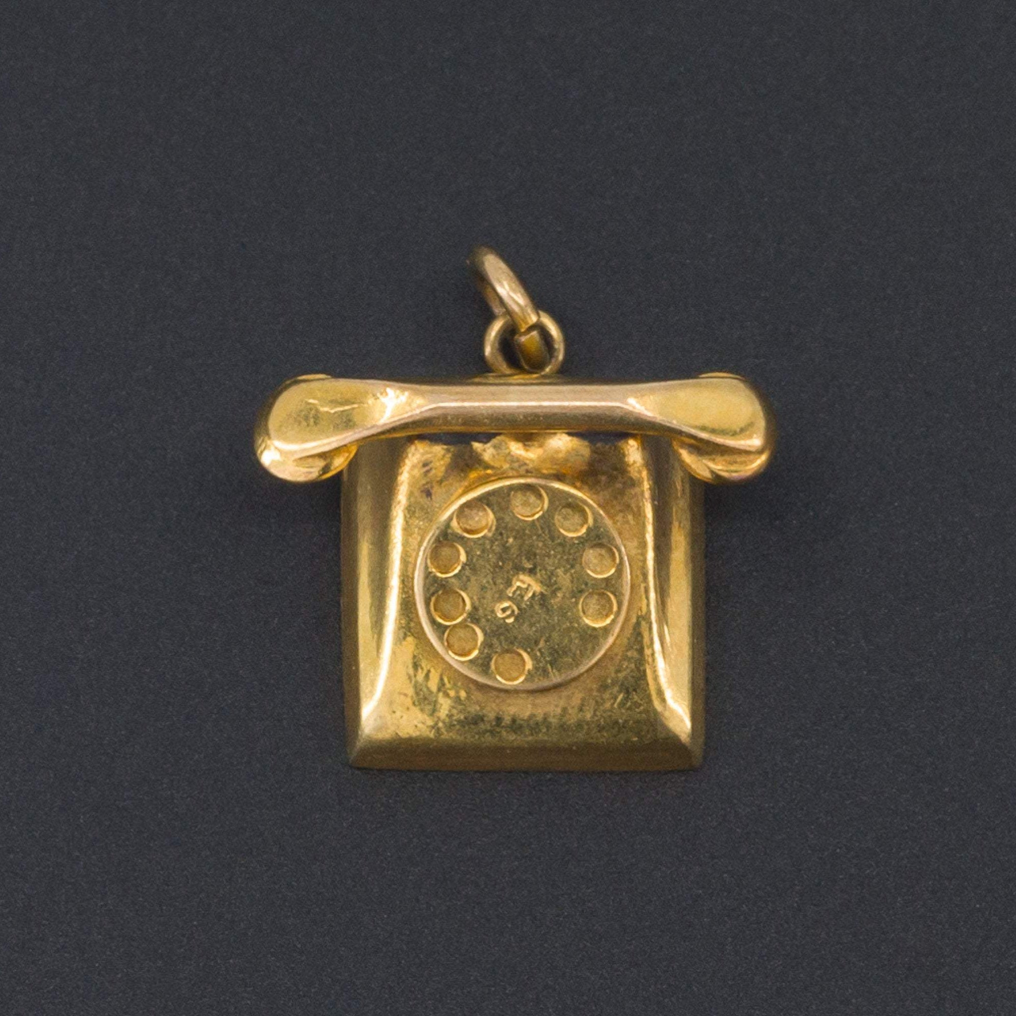 Vintage Rotary Phone Charm or Pendant | Rotary Telephone Charm or Pendant | 9ct Gold Charm