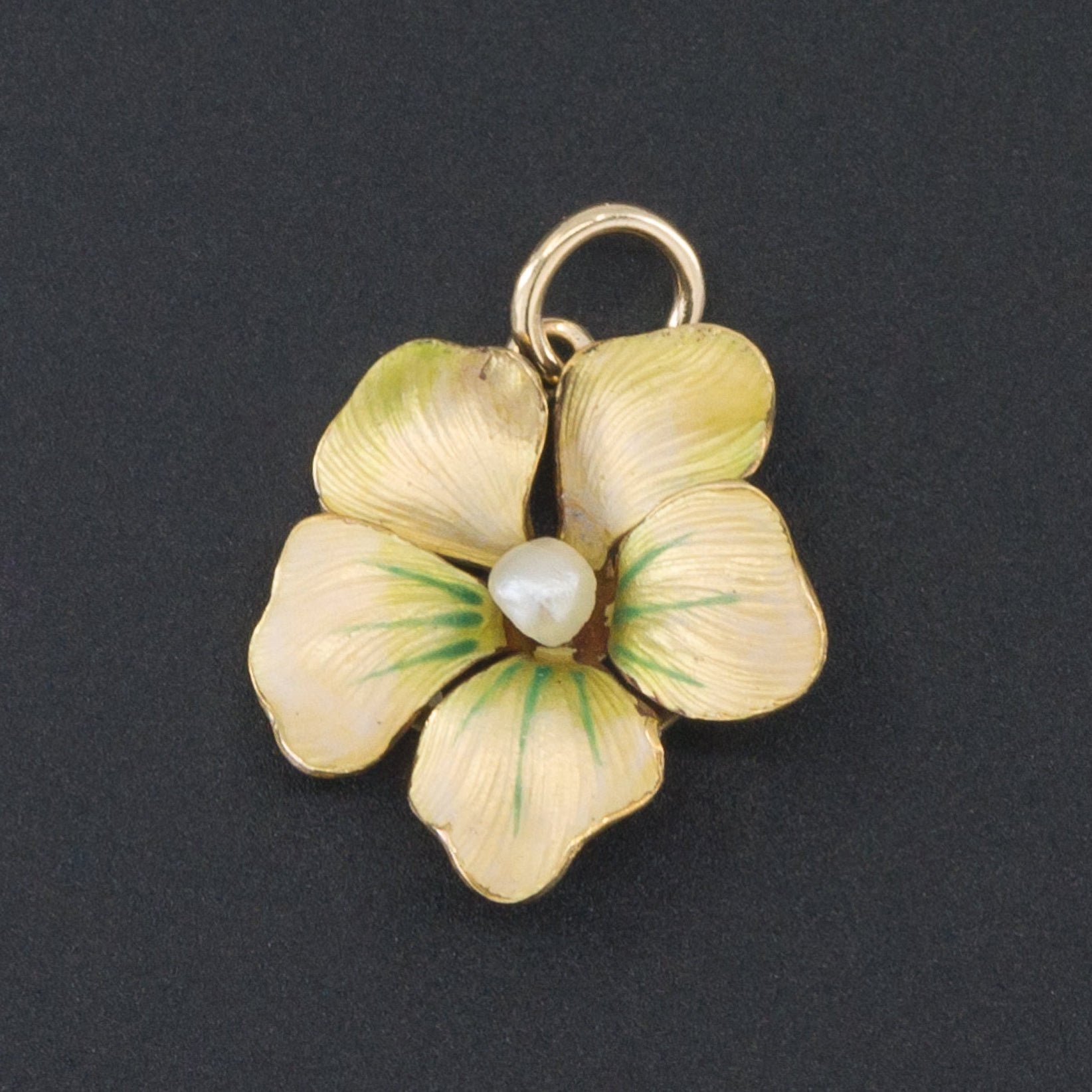 Enamel Flower Charm | Yellow Enamel Flower Charm | 10k Gold Charm | Pin Conversion