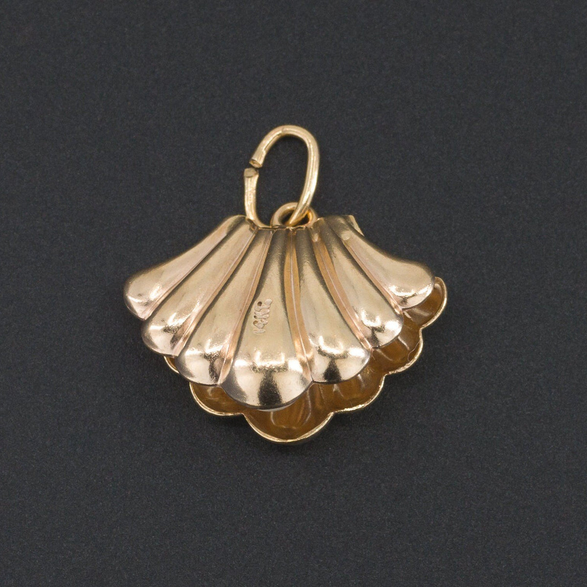 Shell Charm | Scallop Shell with Pearl Charm - Trademark Antiques