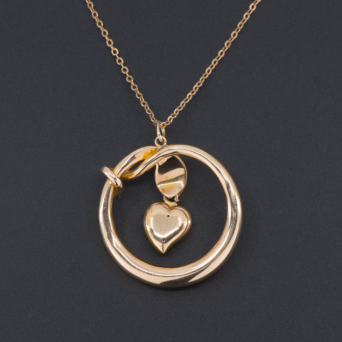 Antique Snake Pendant | 14k Gold Snake with Diamond Heart - Trademark ...