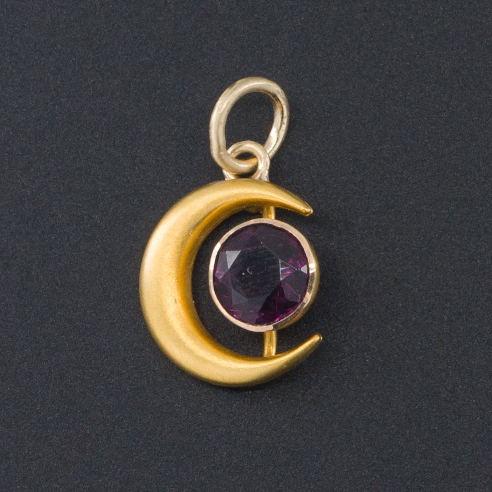 Crescent Moon Charm | Antique Crescent Charm| 10k Gold Charm | Pin Conversion |