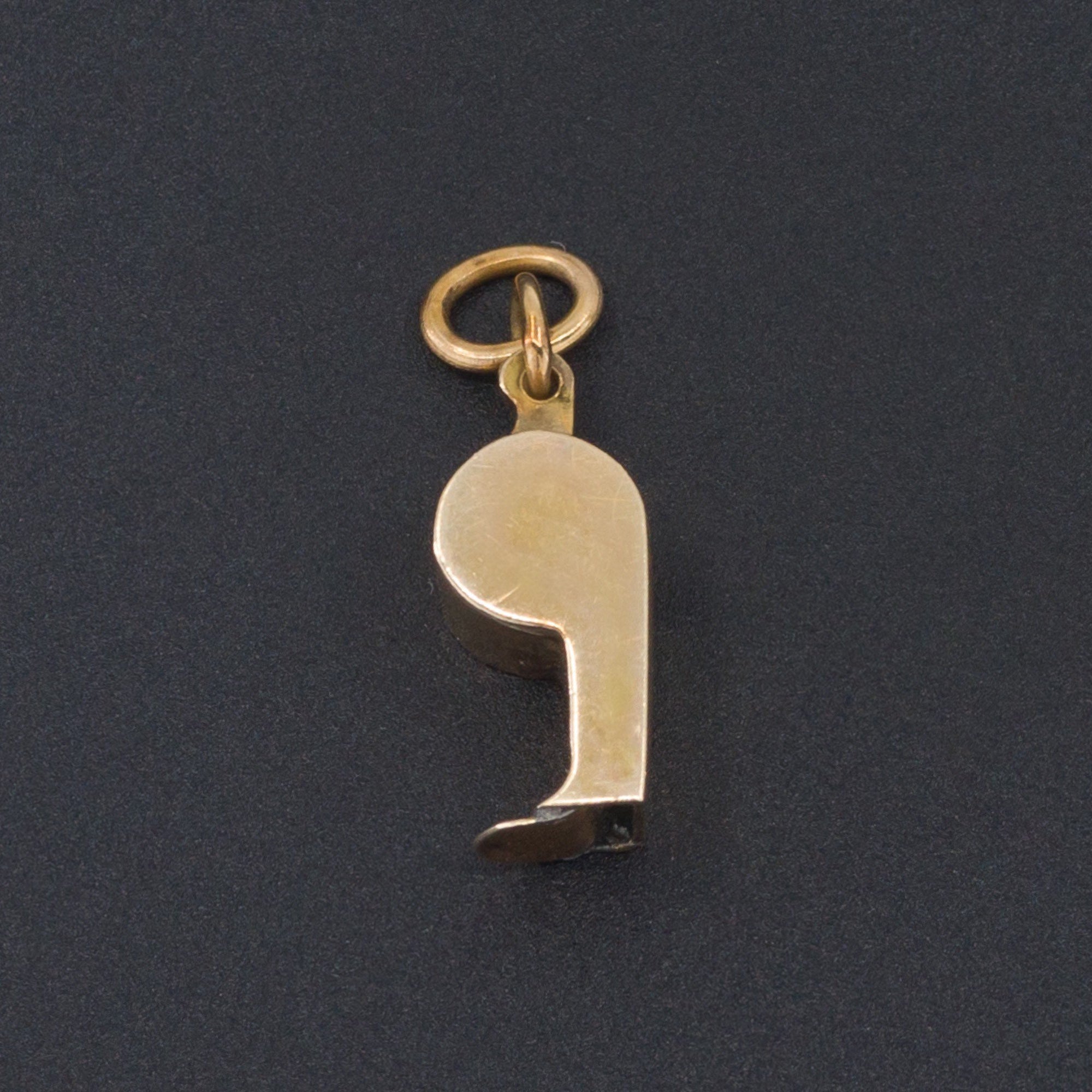 Gold Whistle Charm | Vintage Gold Whistle Charm | 14k Gold Whistle Pendant