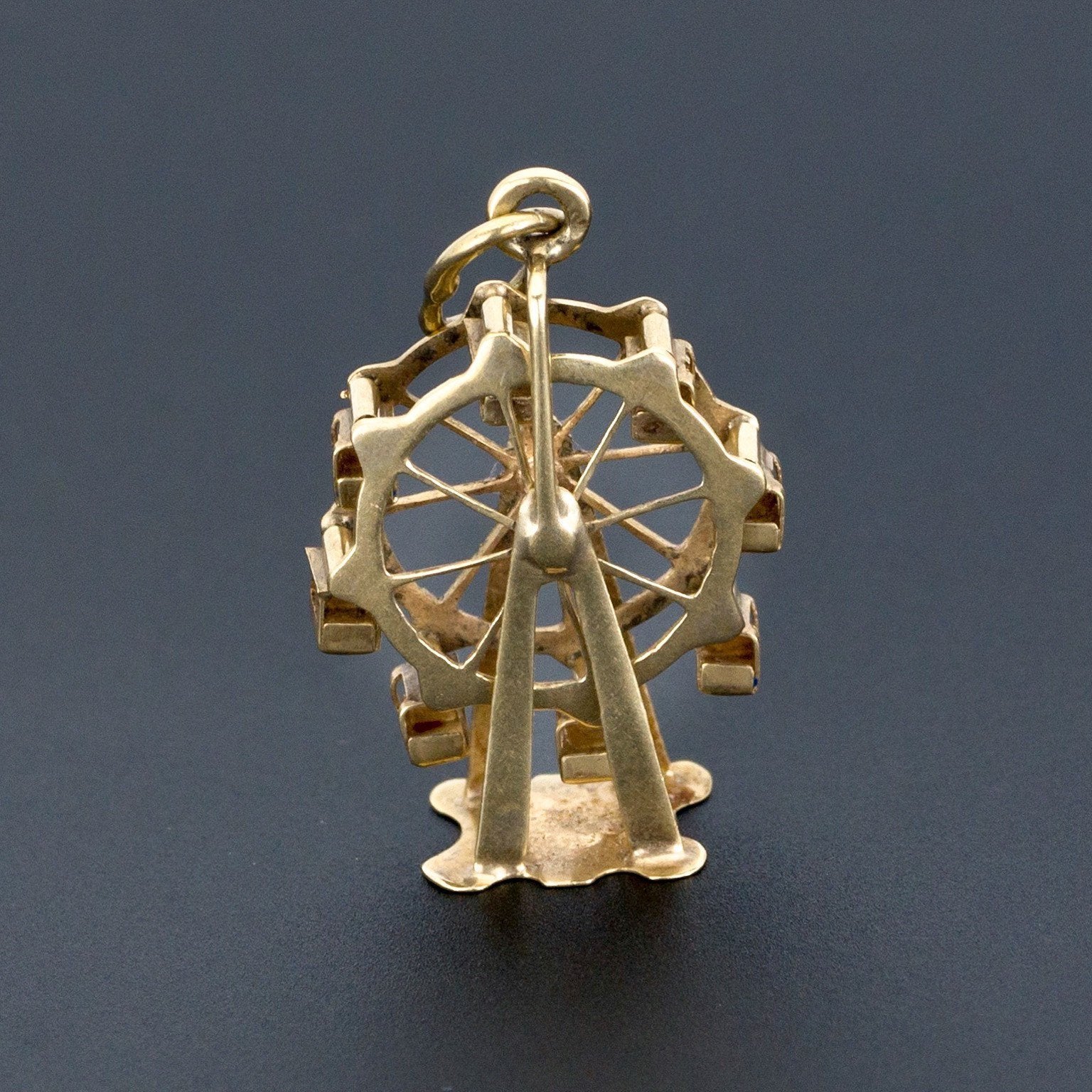 Vintage Ferris Wheel Charm | 14k Gold Charm | Moveable Charm | Gold Ferris Wheel Charm | Gold Charm | Vintage Charm