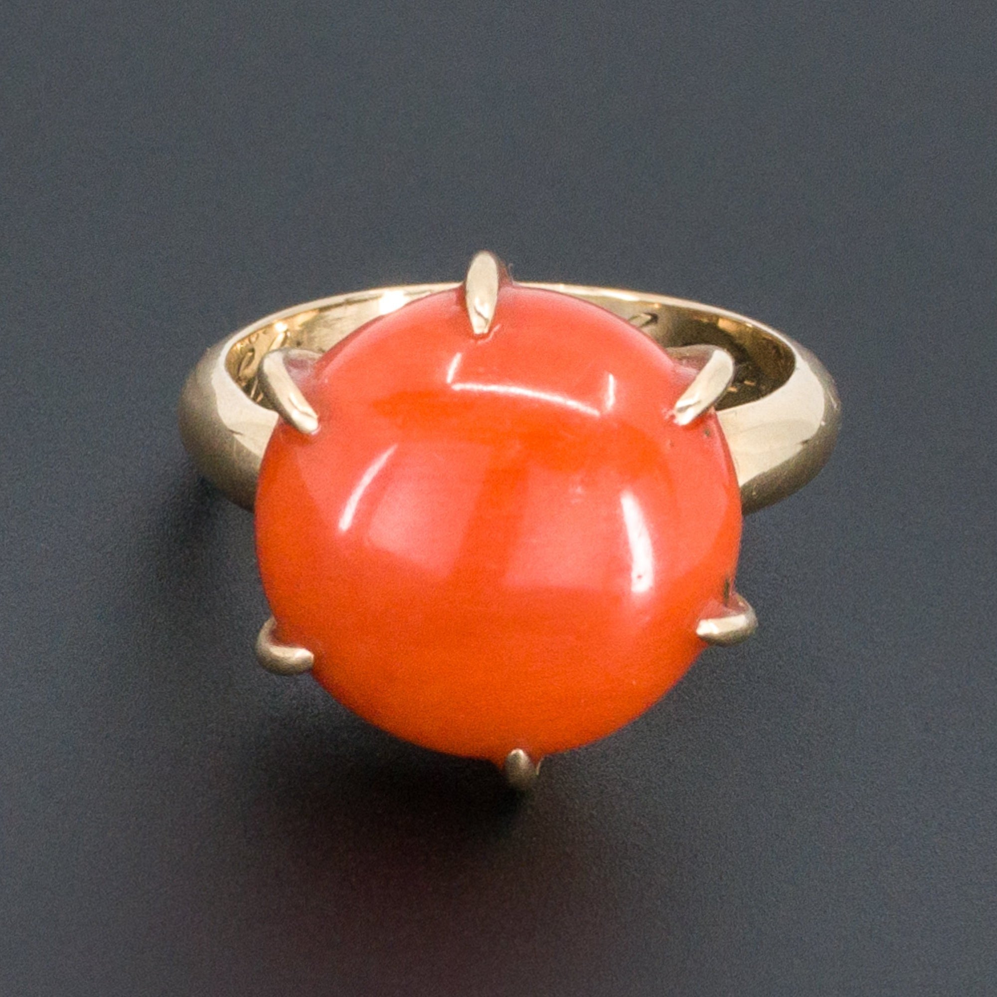 Coral Ring | Vintage Coral Ring | 14k Gold Coral Ring | 14k Gold RIng | Vintage Ring