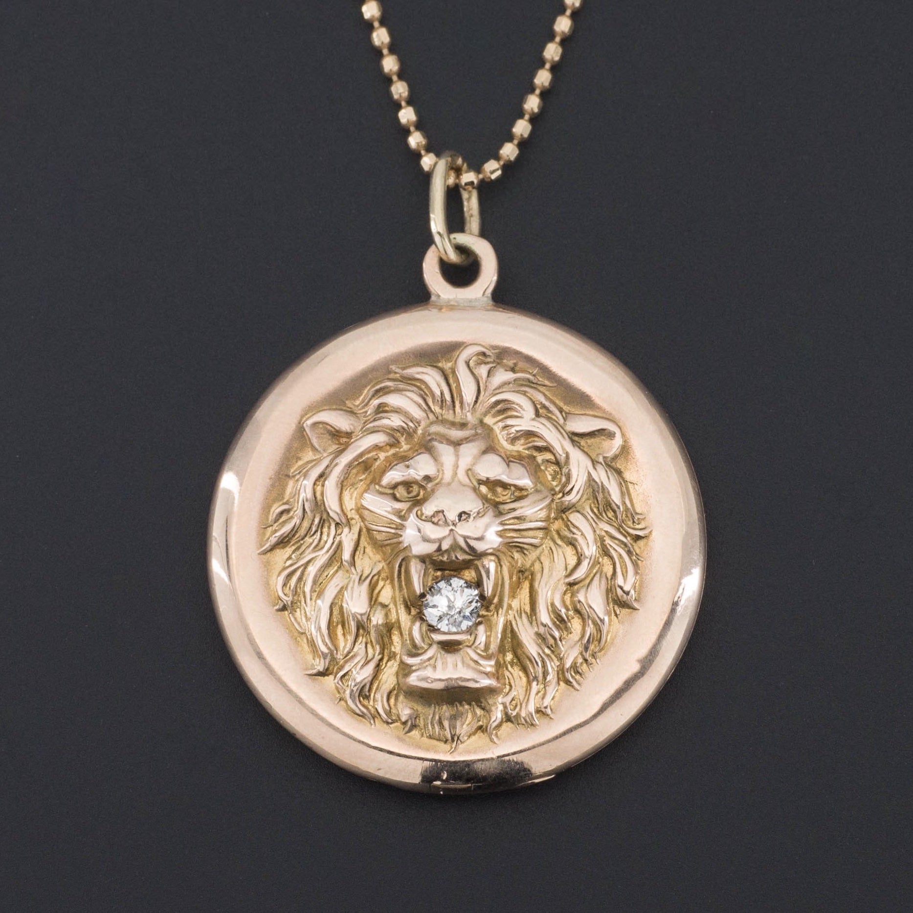 Lion Locket | Antique Lion Locket-Trademark Antiques