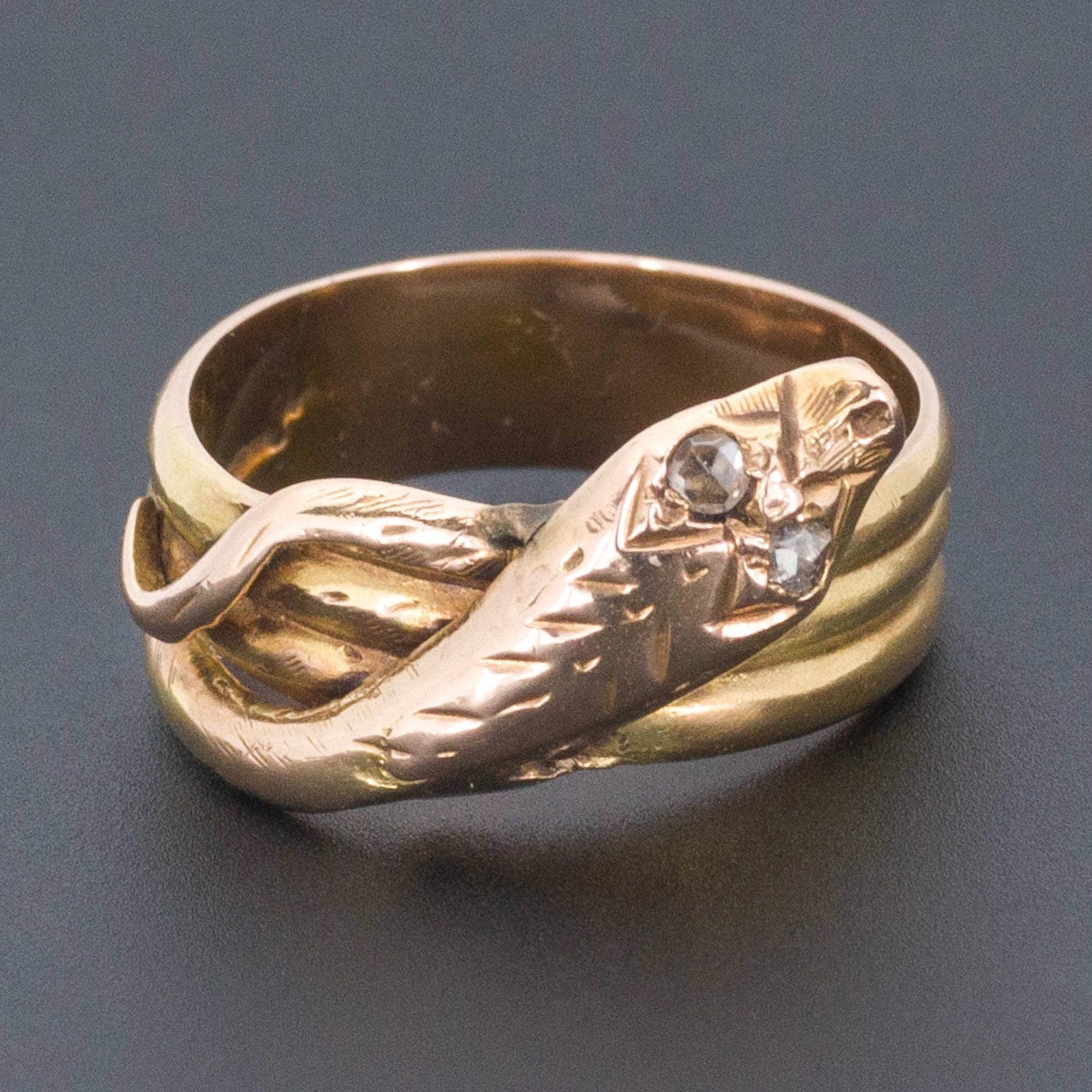 10k Gold Snake Ring | Vintage Snake Ring | 10k Gold Ring | Diamond Snake Ring | Vintage Ring