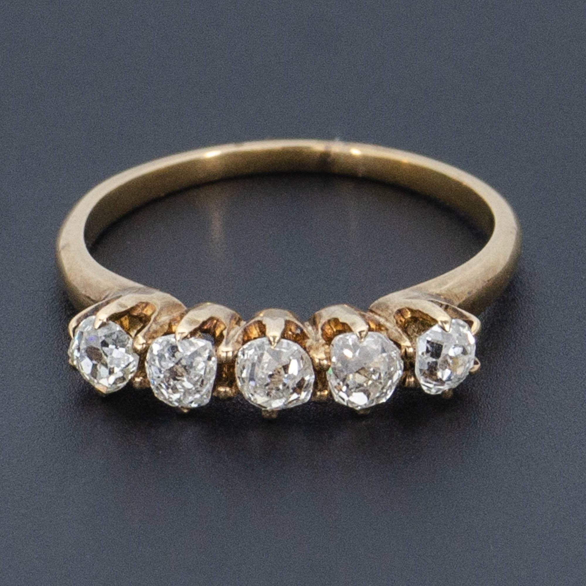 Antique 5 Stone Diamond Band | Antique Diamond Ring 