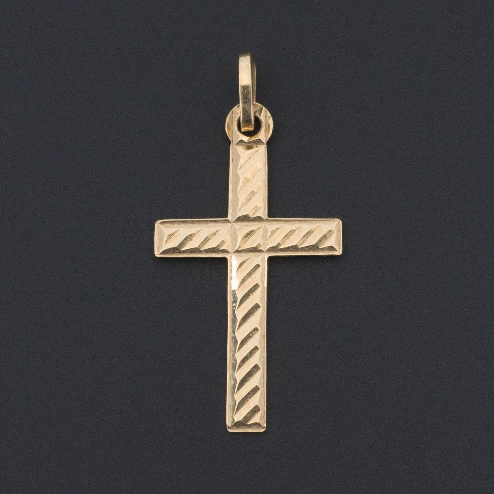 Vintage Cross Pendant Necklace | 14k Gold Cross Necklace 