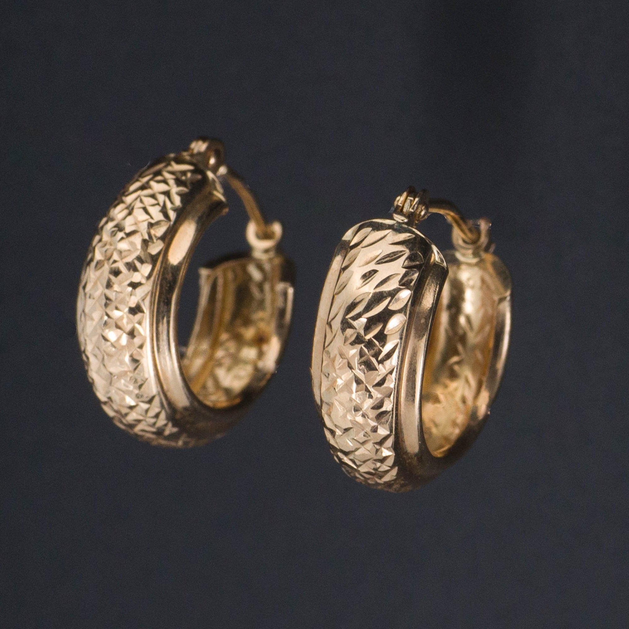 Vintage Gold Hoop Earrings | 14k Gold Hoop Earrings | 14k Gold Earrings | Petite Hoop Earrings