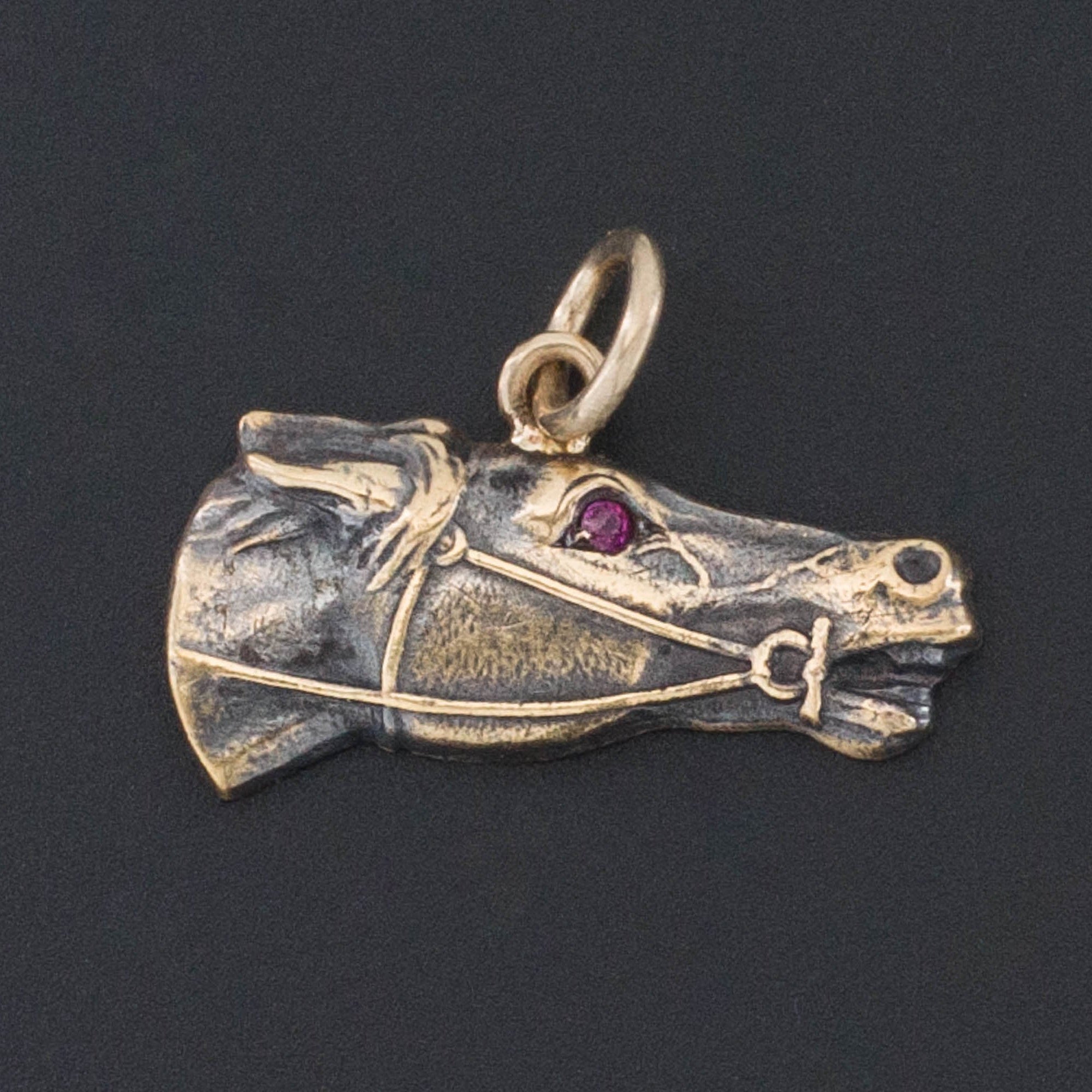 Horse Head Charm or Pendant | 14k Gold Horse Charm-Trademark Antiques