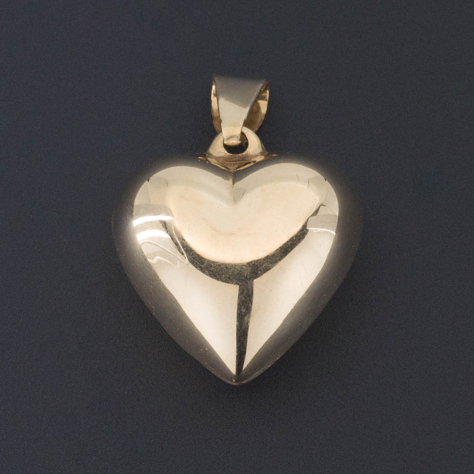 Vintage 14k Gold Flower Heart Pendant | 14k Gold Heart Pendant | 14k Gold Pendant | Vintage Pendant