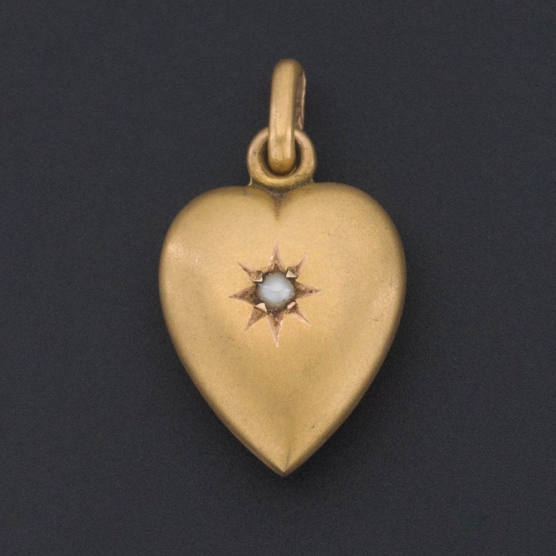 Antique Heart Charm | 14k Gold Heart | Puffy Heart Charm | Antique Charm | Love Token