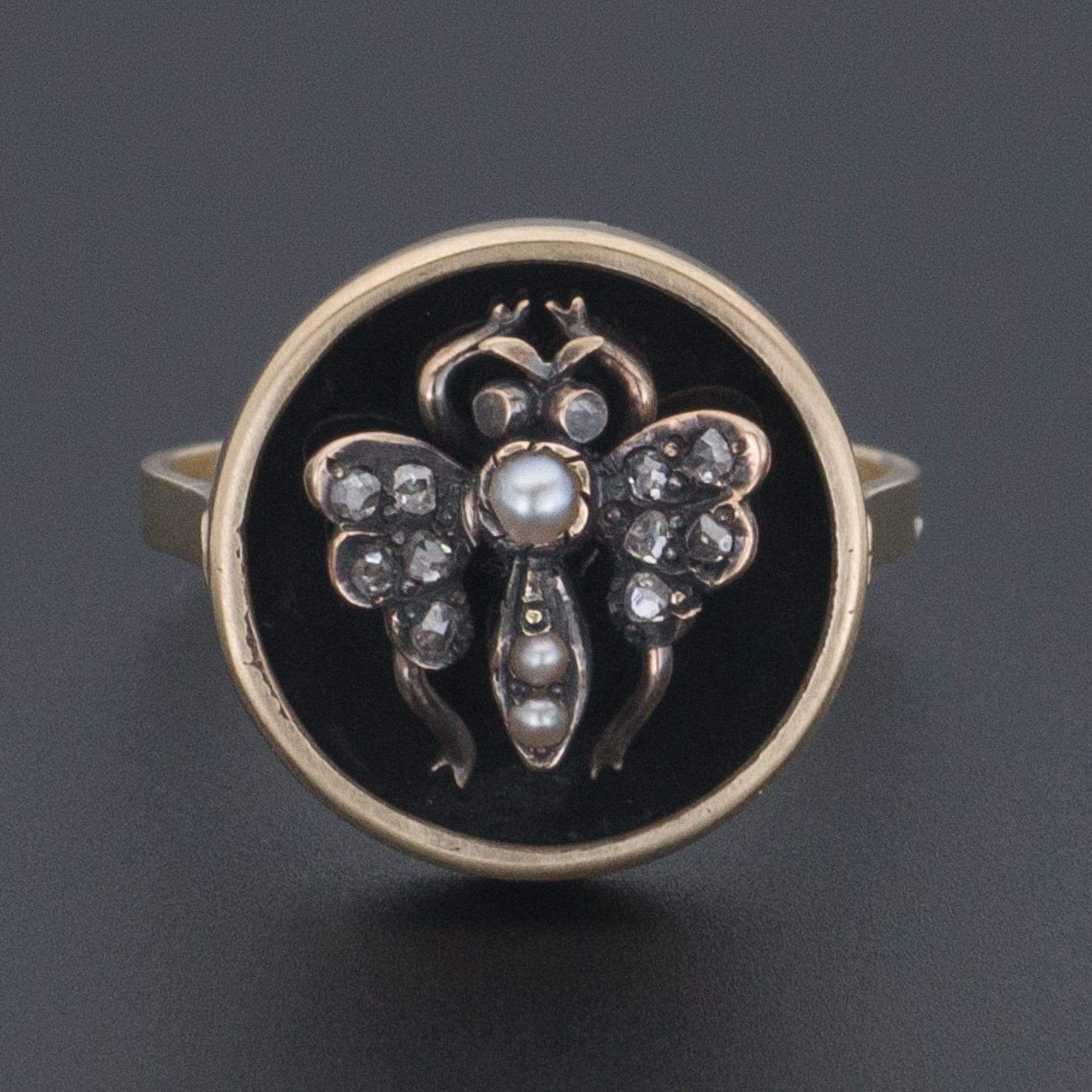Butterfly Ring | Diamond & Onyx Butterfly Ring 
