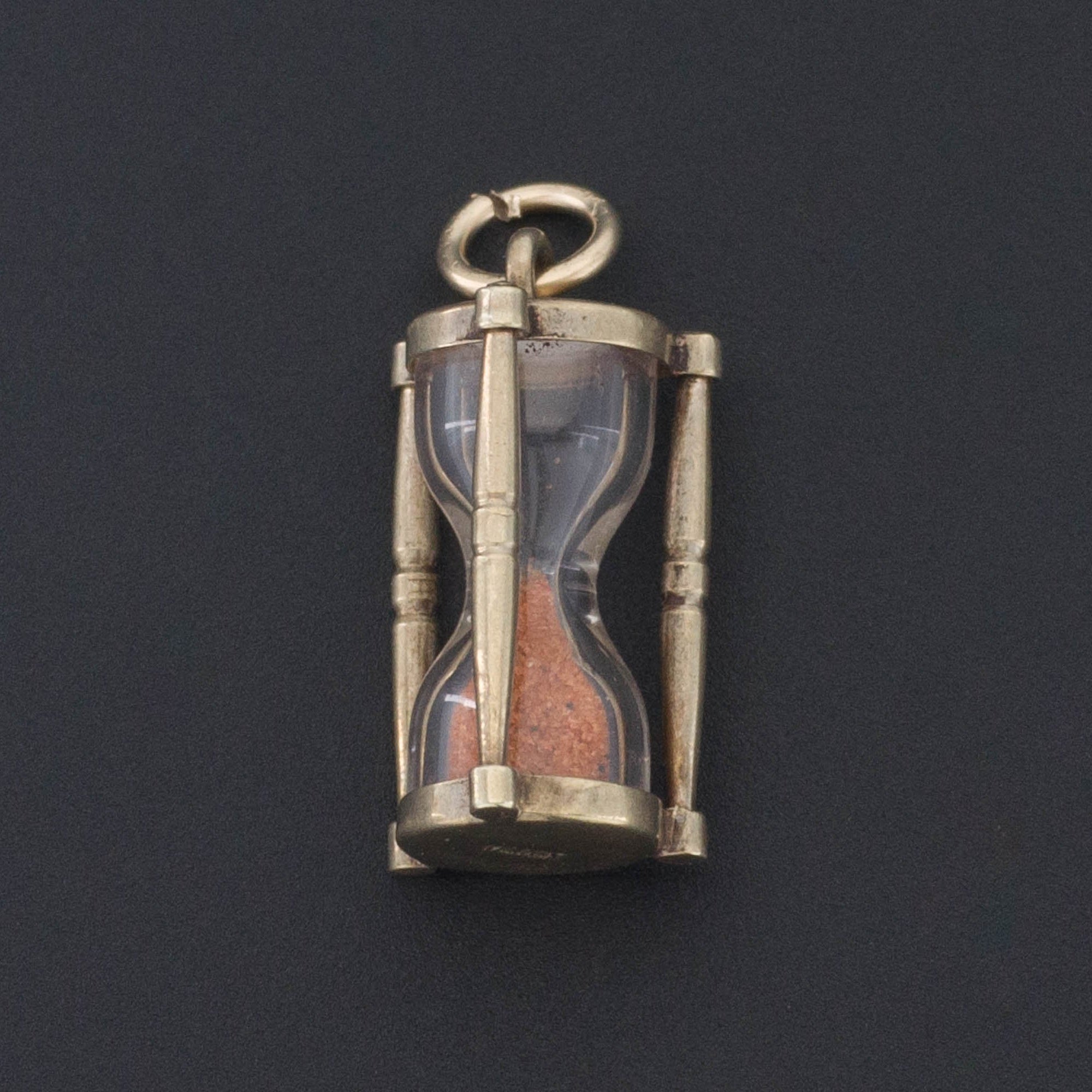 Vintage Hourglass Charm | 14k Gold Charm | Sand Hourglass Charm | Gold Charm | Vintage Charm