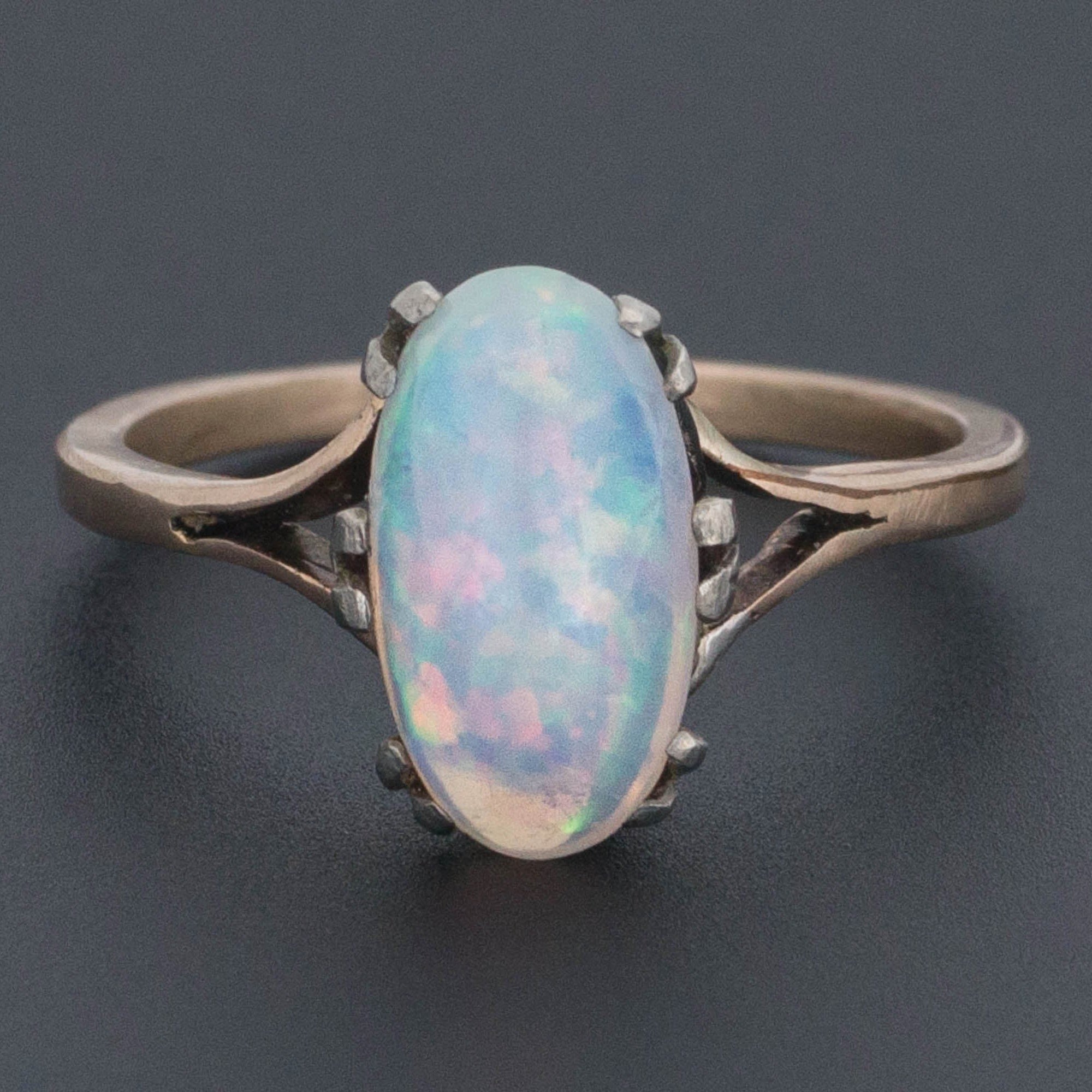 Opal Ring | White Opal Ring | 14k Gold Ring | October Birthstone